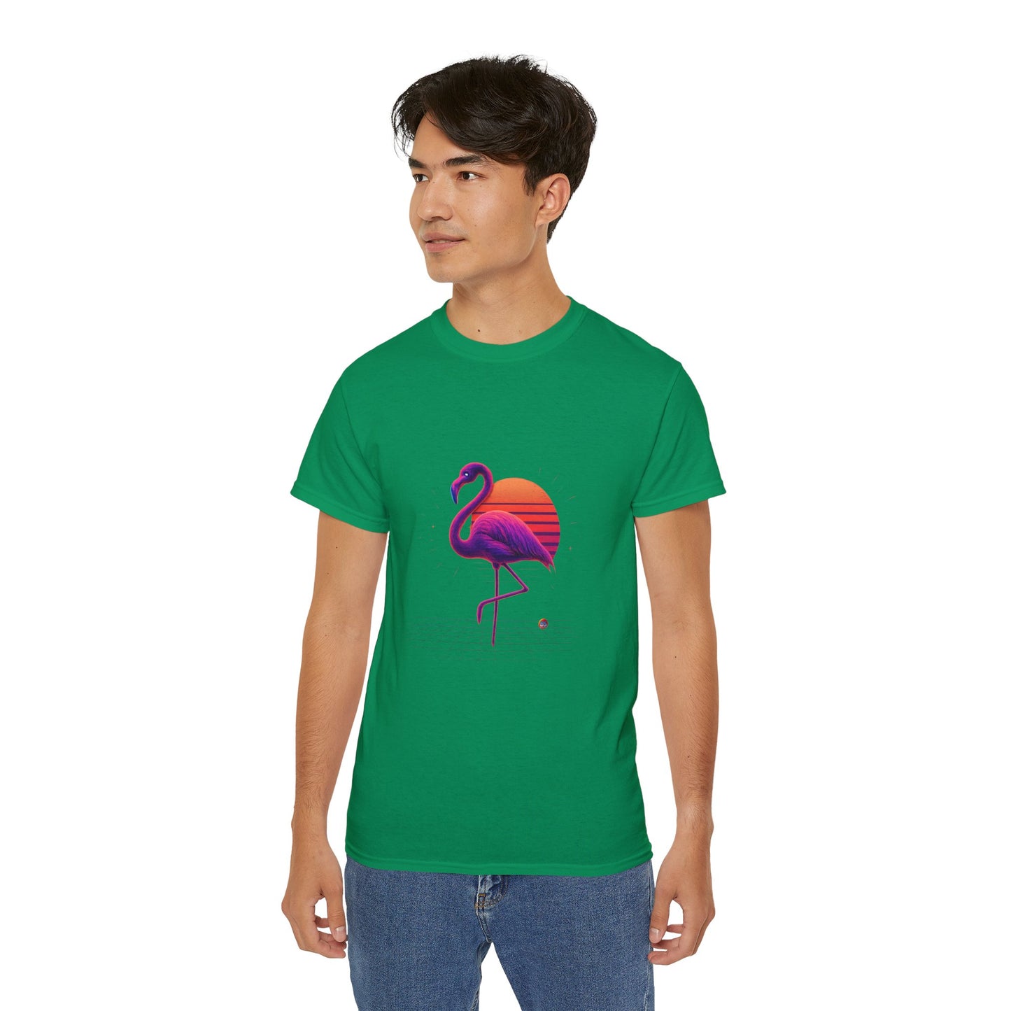 BS WETWEAR FLAMINGO'S NEON SUNSET STRUT T-SHIRT