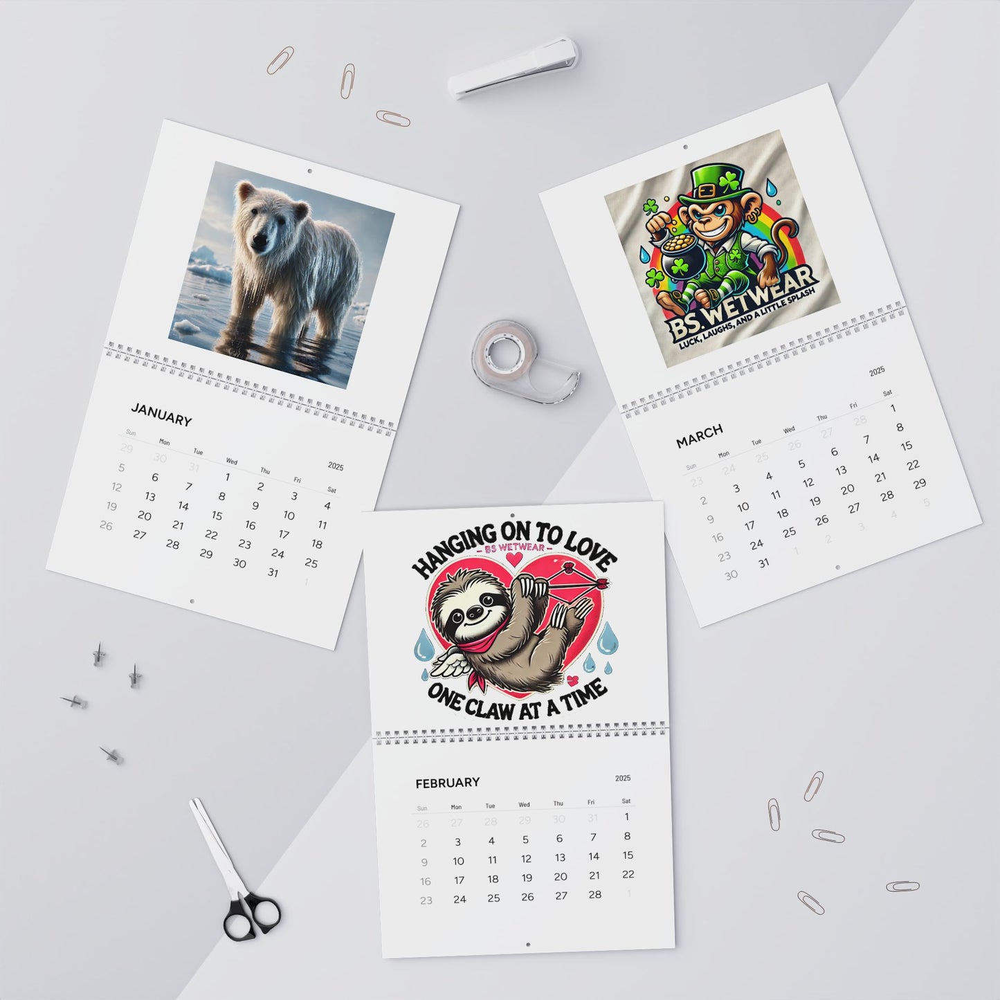 BS WETWEAR 2025 WALL CALENDAR