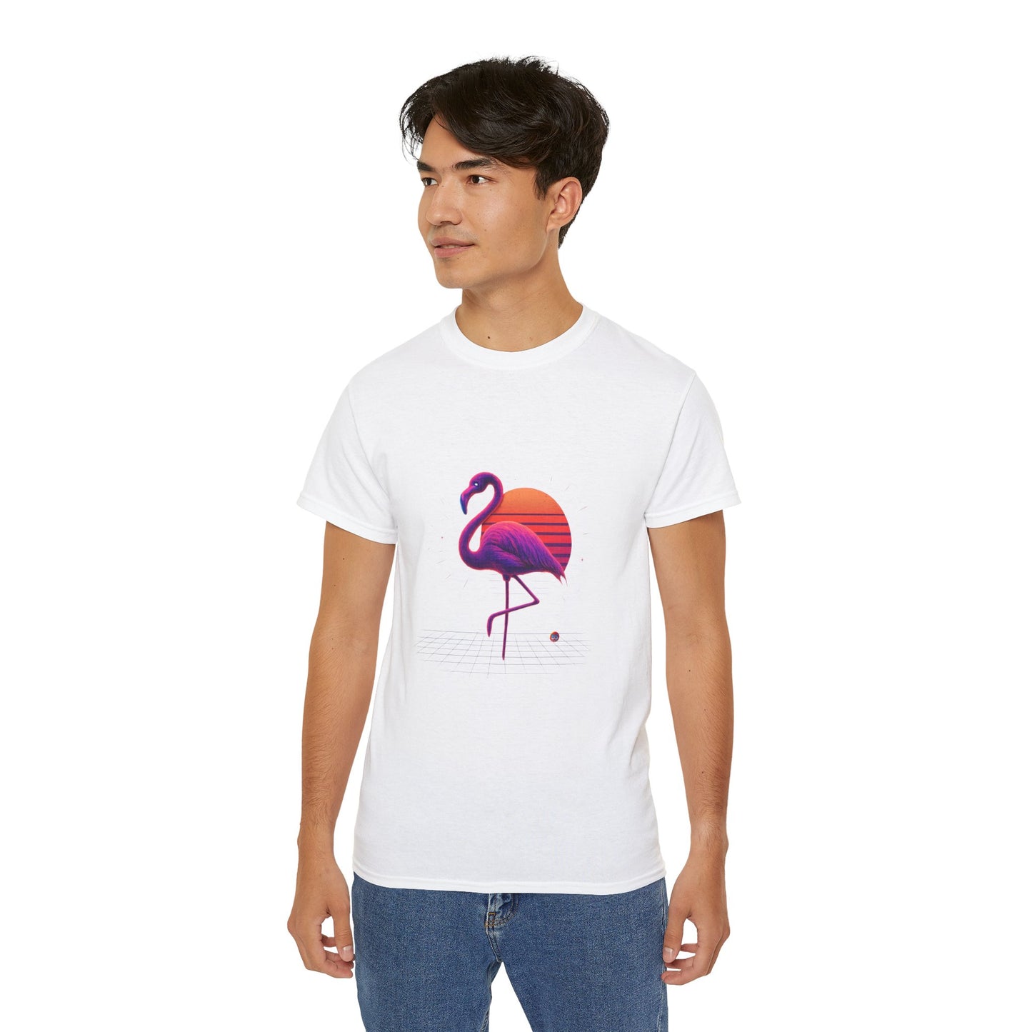 BS WETWEAR FLAMINGO'S NEON SUNSET STRUT T-SHIRT