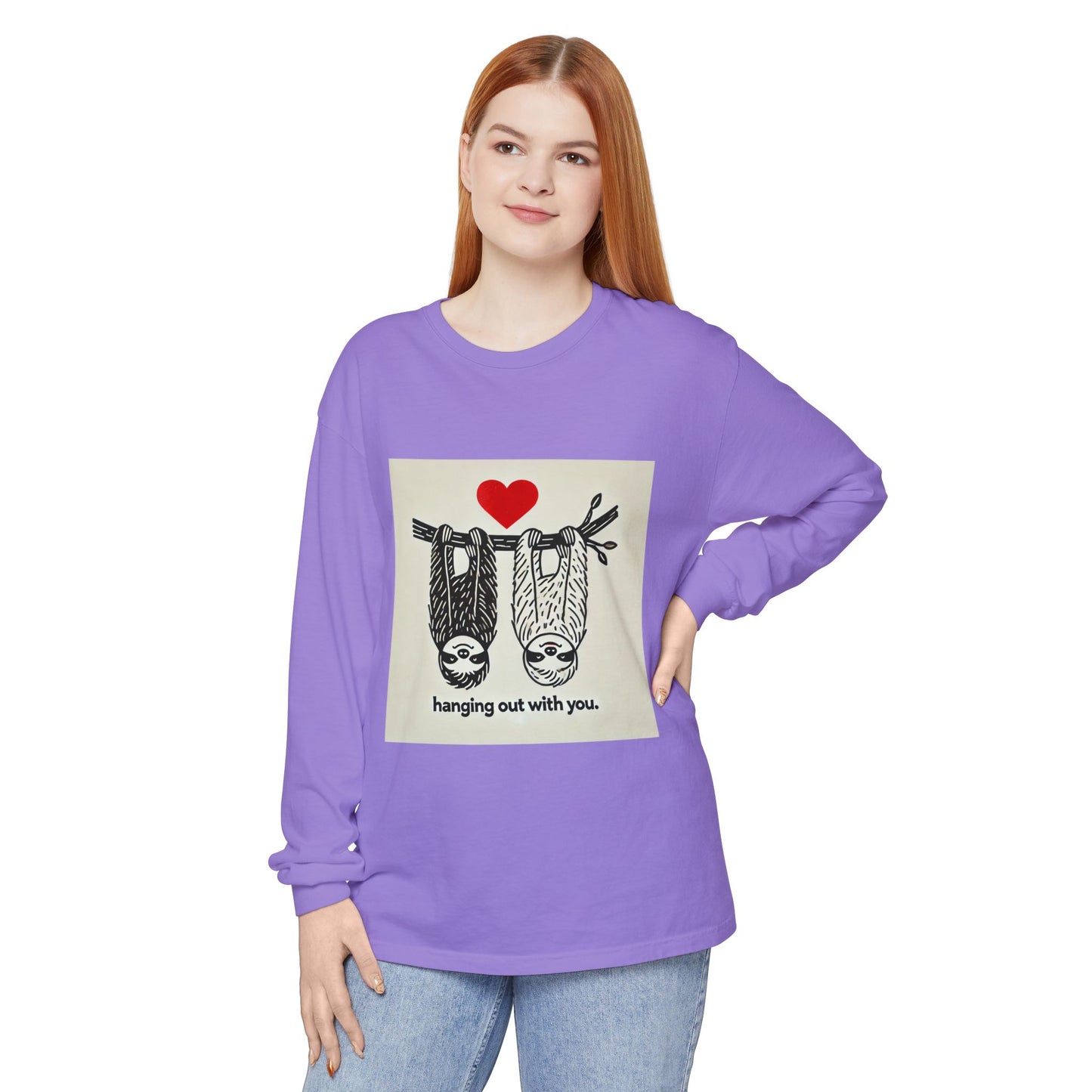 BS WETWEAR DUO SLOTH VDAY LONG SLEEVE T-SHIRT