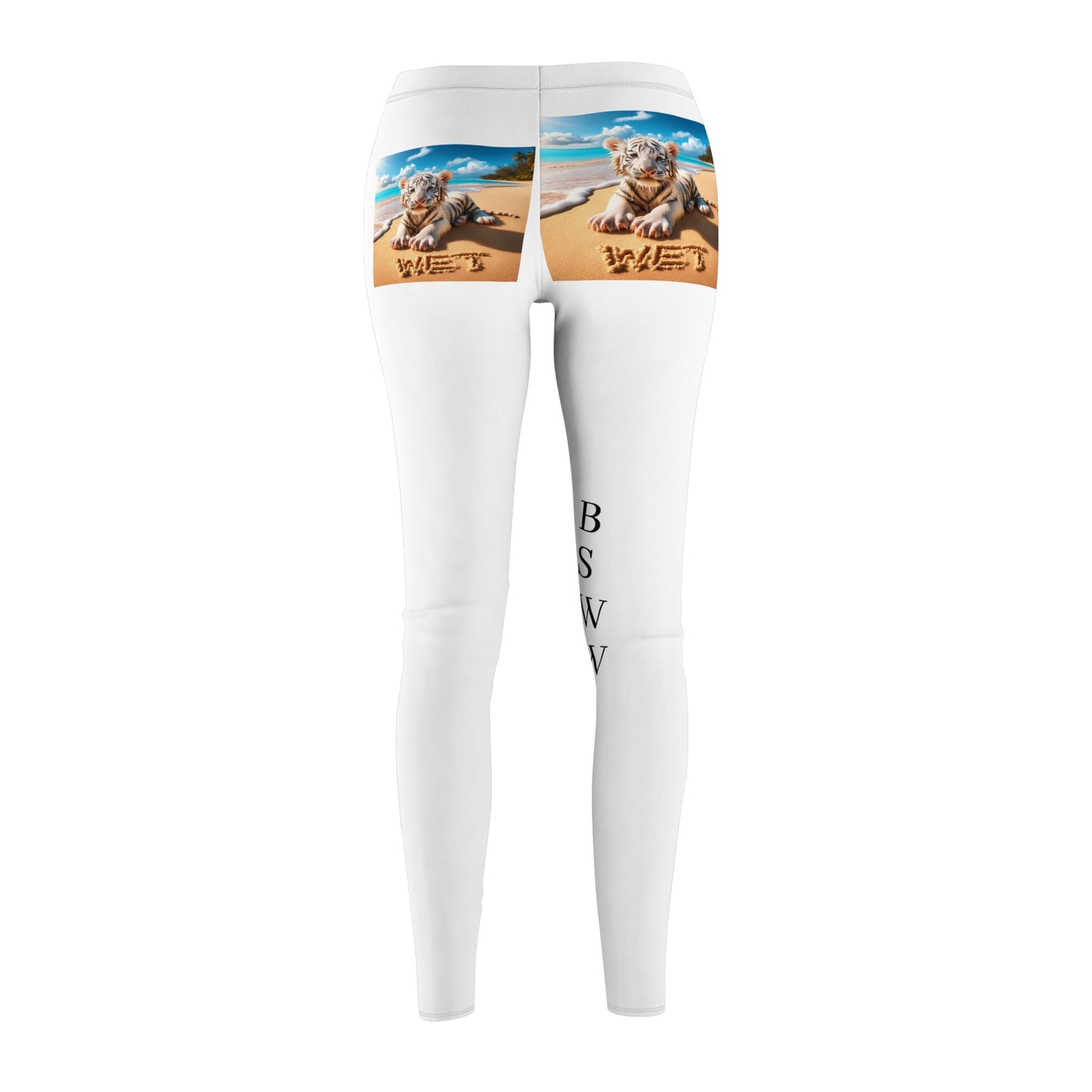 BS WETWEAR WET WHITE BABY TIGER LEGGINGS