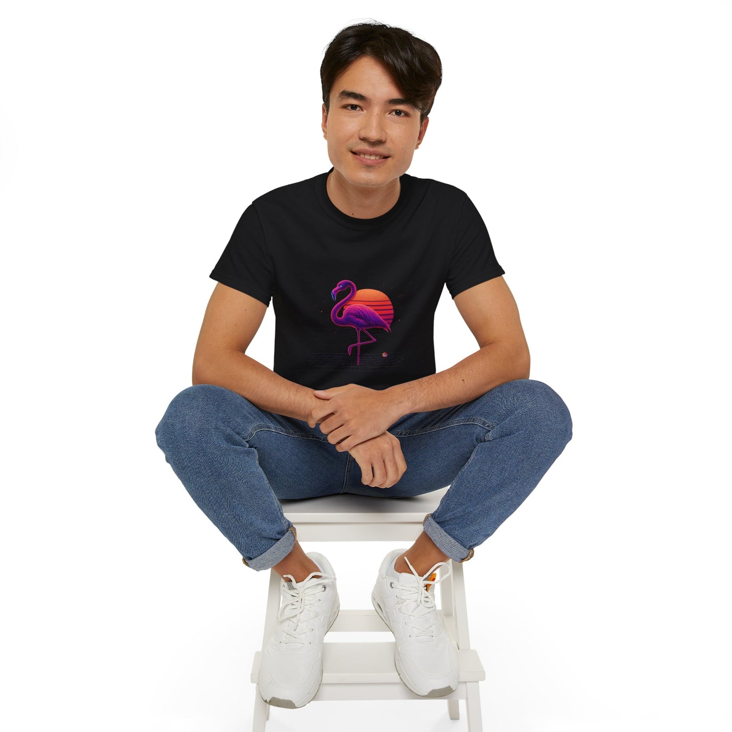 BS WETWEAR FLAMINGO'S NEON SUNSET STRUT T-SHIRT
