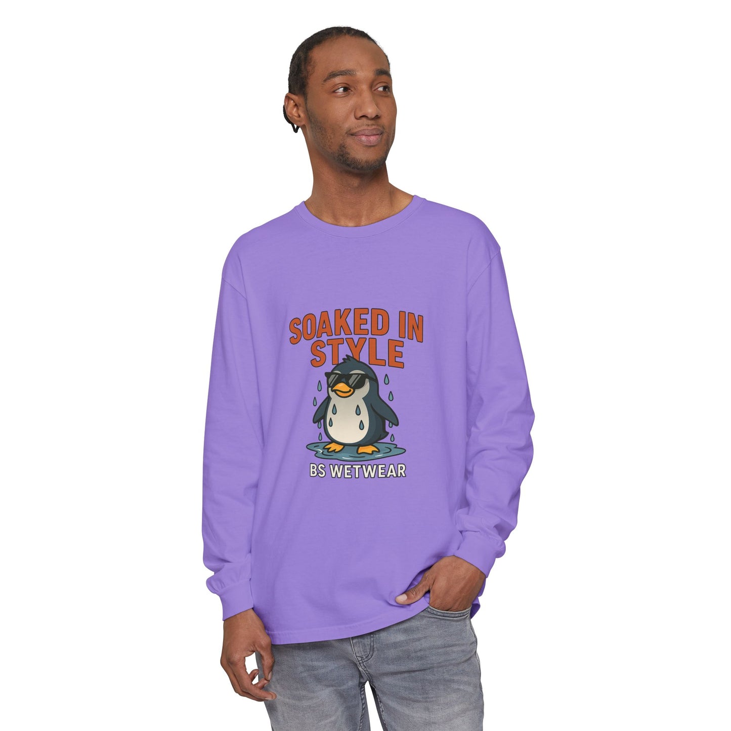 BS WETWEAR SOAKED IN STYLE PENGUIN LONG SLEEVE T-SHIRT