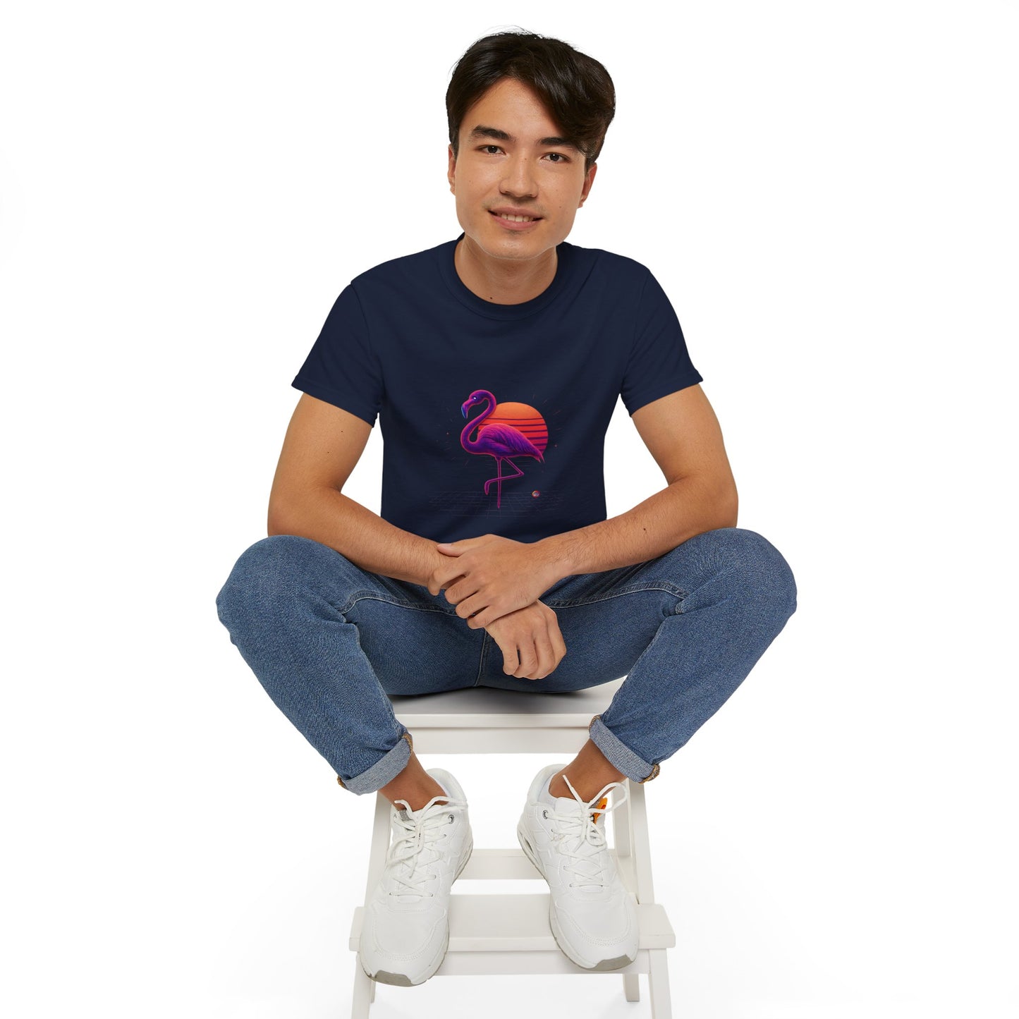 BS WETWEAR FLAMINGO'S NEON SUNSET STRUT T-SHIRT