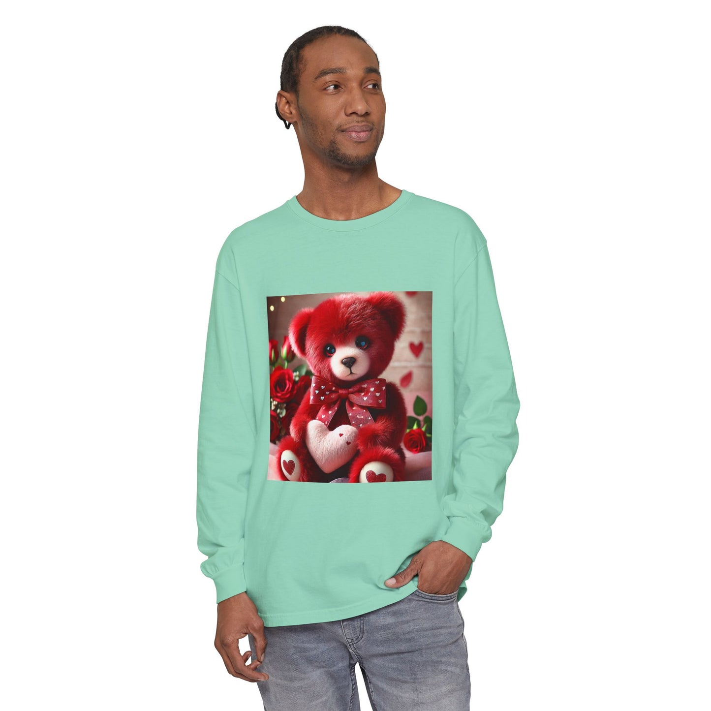 BS WETWEAR TEDDY BEAR VDAY LONG SLEEVE T-SHIRT