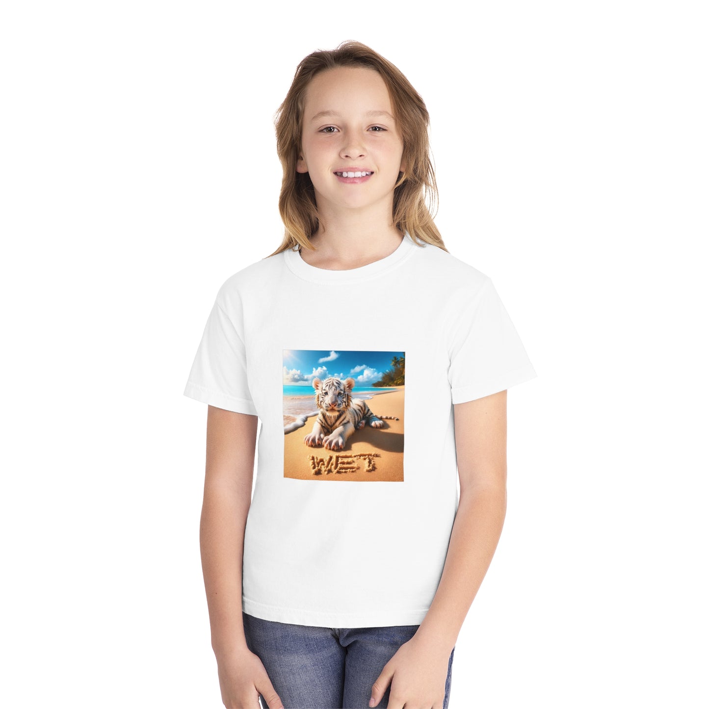 BS WETWEAR KIDS WET BABY WHITE TIGER T-SHIRT