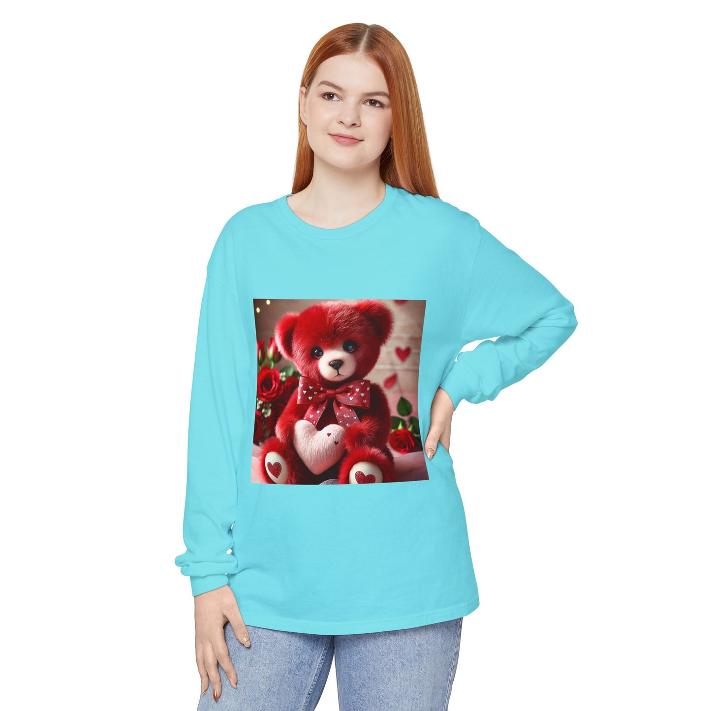 BS WETWEAR TEDDY BEAR VDAY LONG SLEEVE T-SHIRT