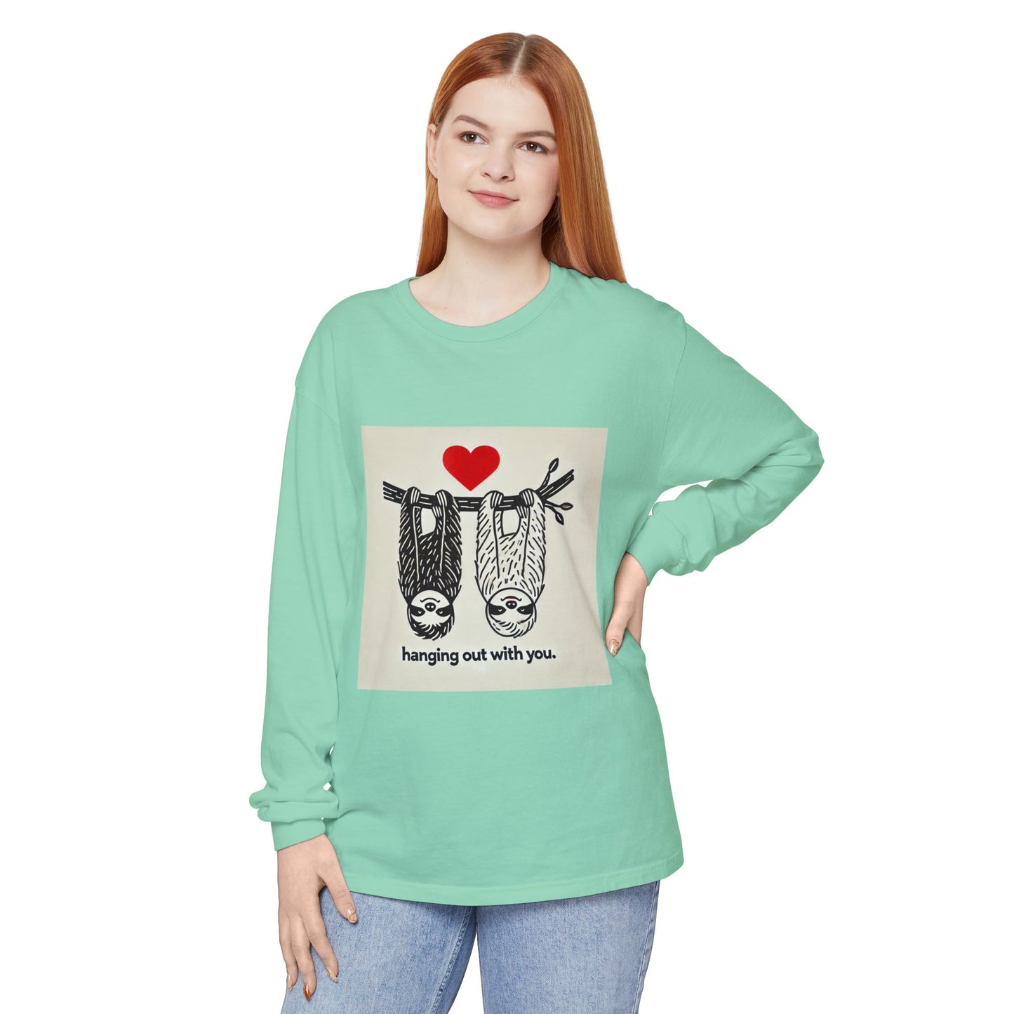 BS WETWEAR DUO SLOTH VDAY LONG SLEEVE T-SHIRT
