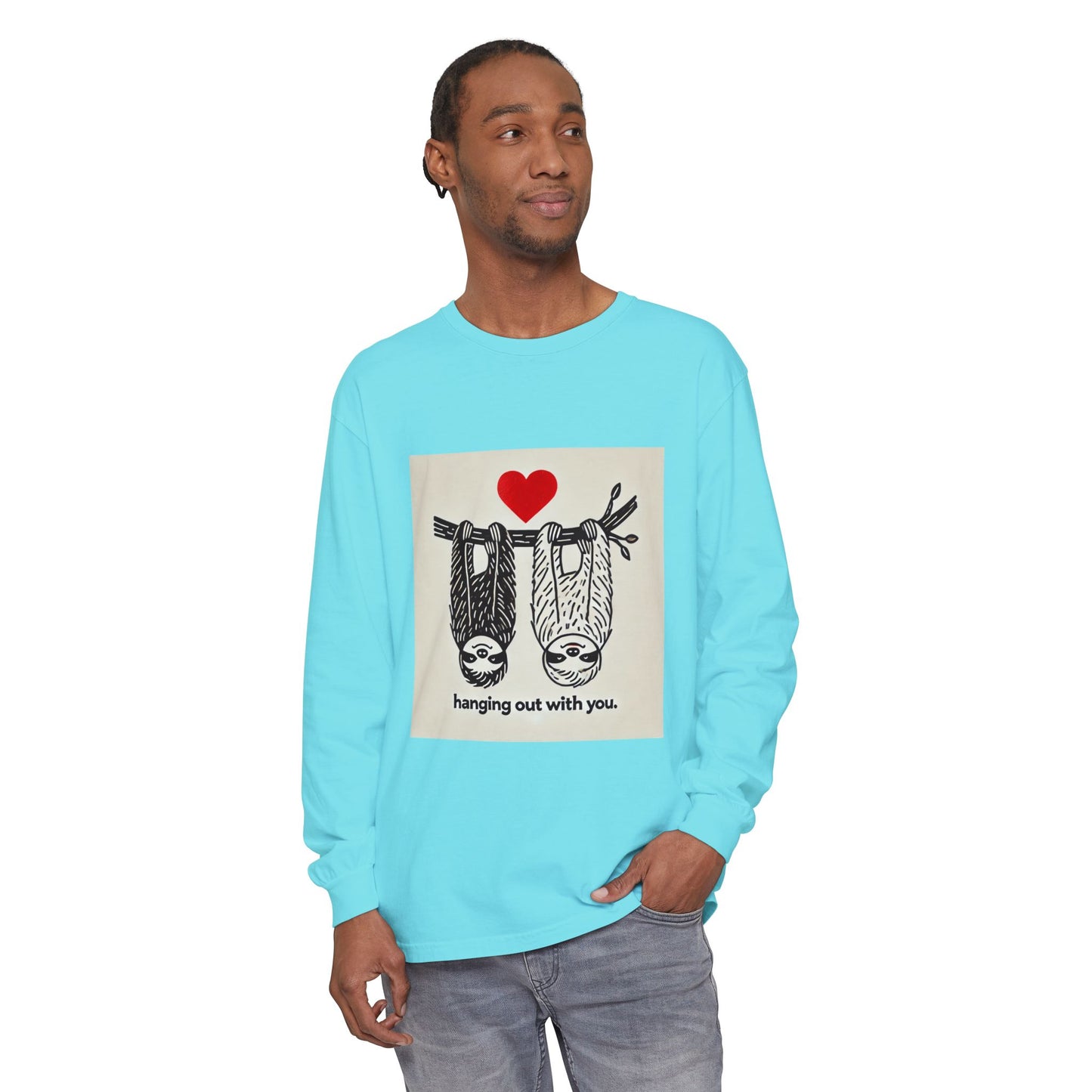 BS WETWEAR DUO SLOTH VDAY LONG SLEEVE T-SHIRT