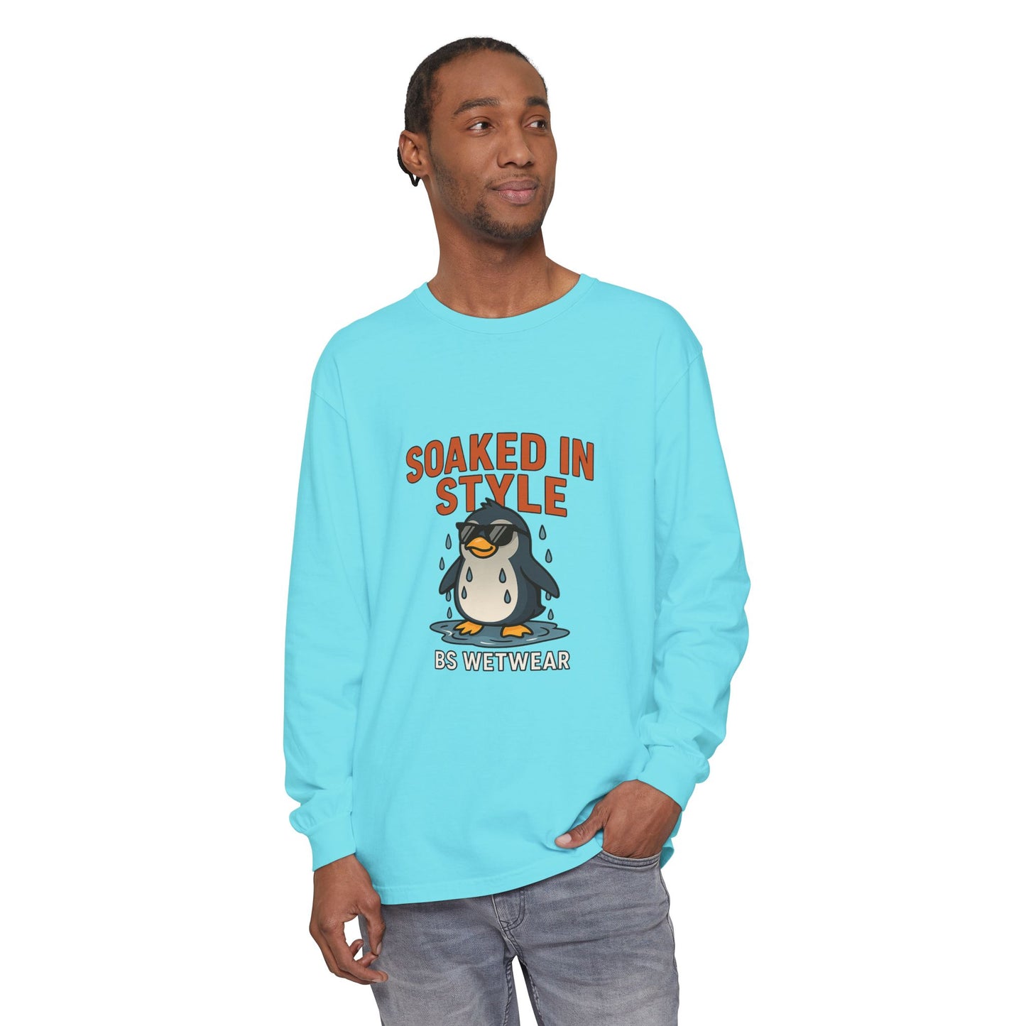 BS WETWEAR SOAKED IN STYLE PENGUIN LONG SLEEVE T-SHIRT