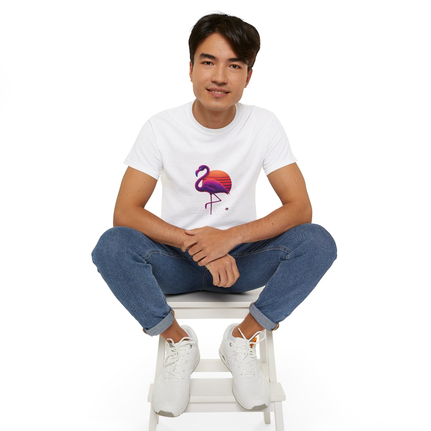 BS WETWEAR FLAMINGO'S NEON SUNSET STRUT T-SHIRT