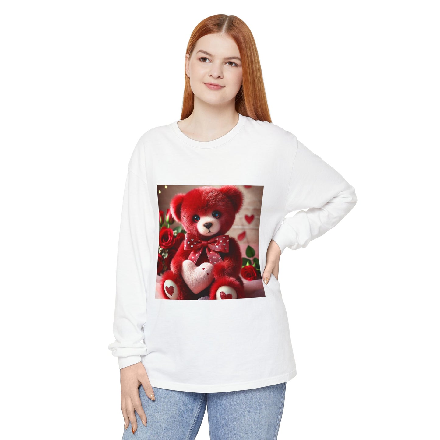 BS WETWEAR TEDDY BEAR VDAY LONG SLEEVE T-SHIRT