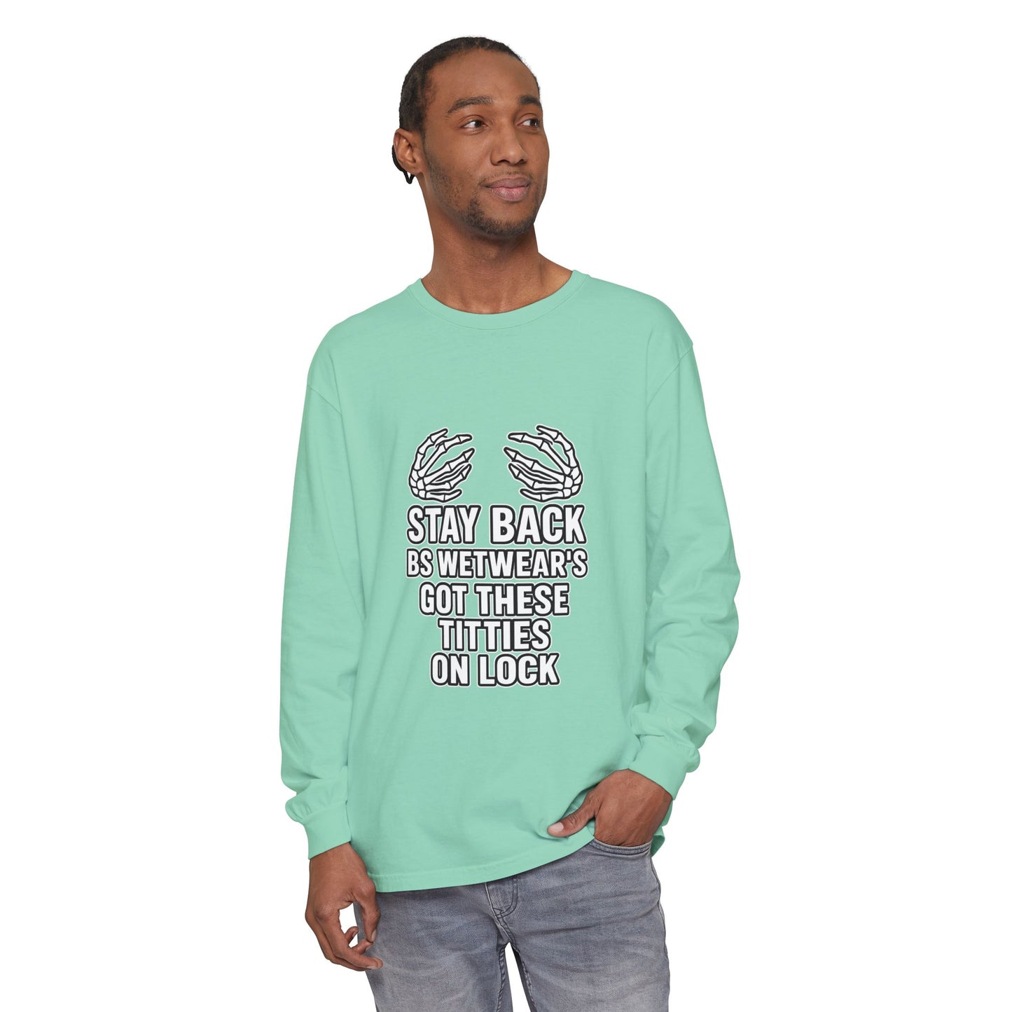 BS WETWEAR TITTIES ON LOCK LONG SLEEVE T-SHIRT