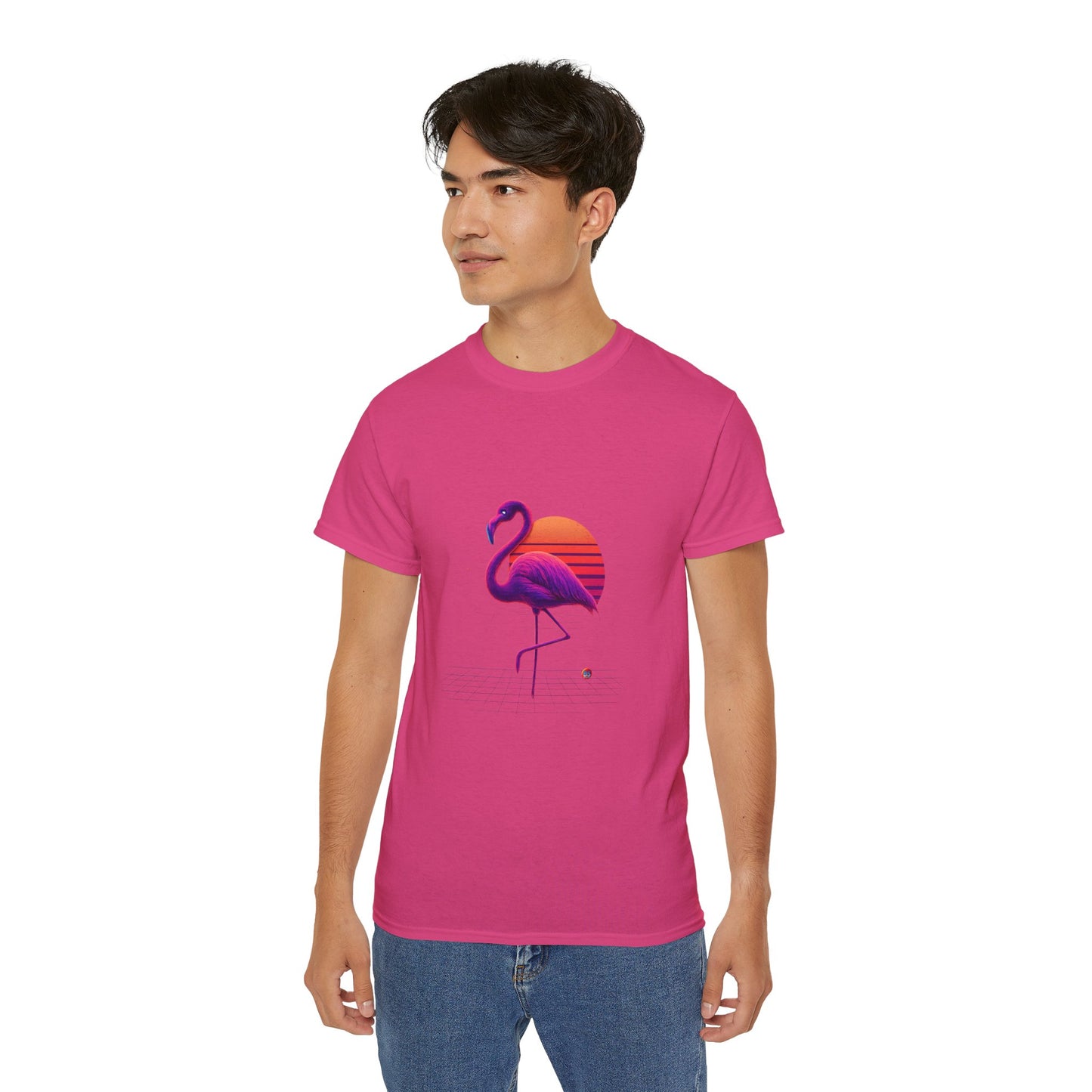 BS WETWEAR FLAMINGO'S NEON SUNSET STRUT T-SHIRT