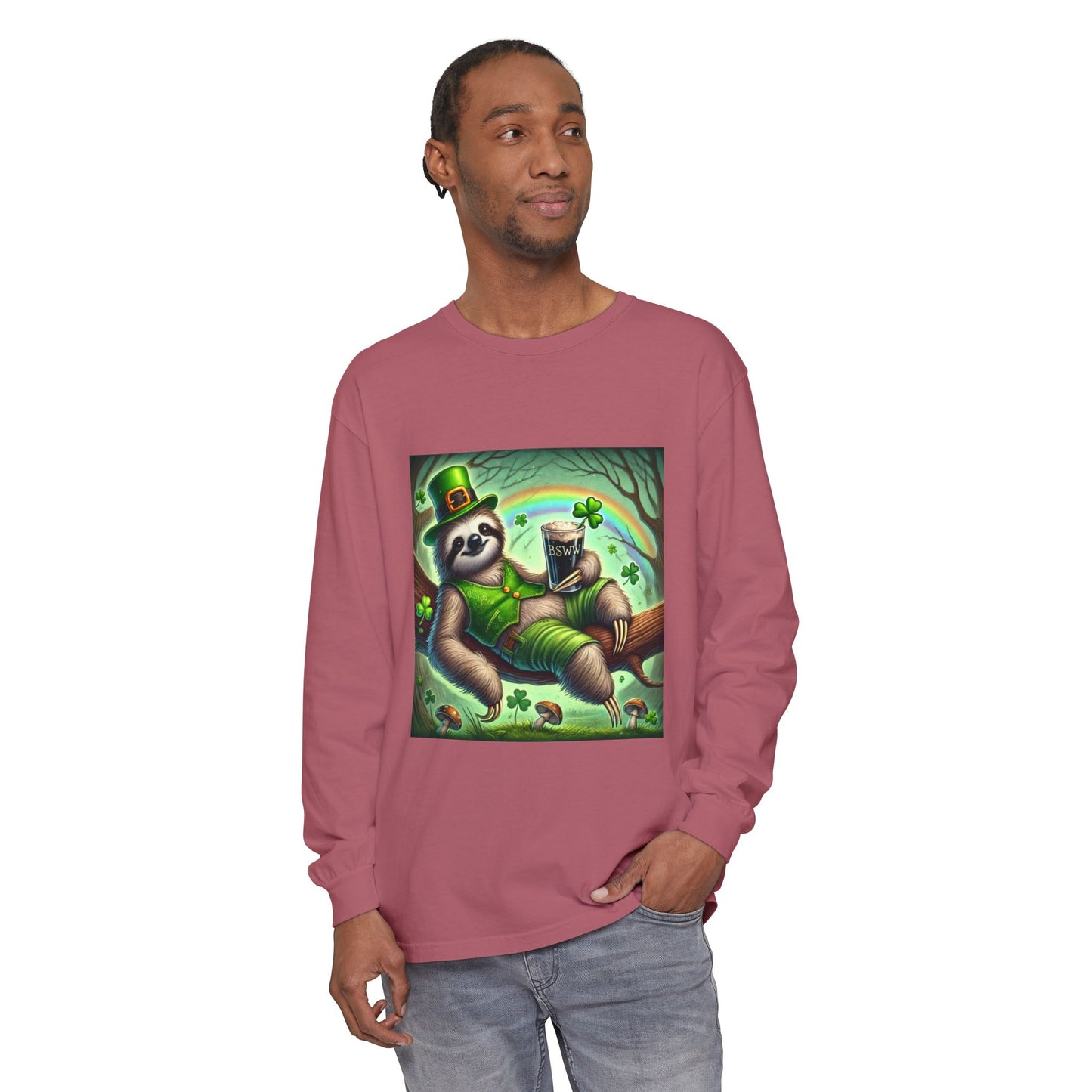 BS WETWEAR ST. PATRICK’S DAY SLOTH LONG SLEEVE T-SHIRT