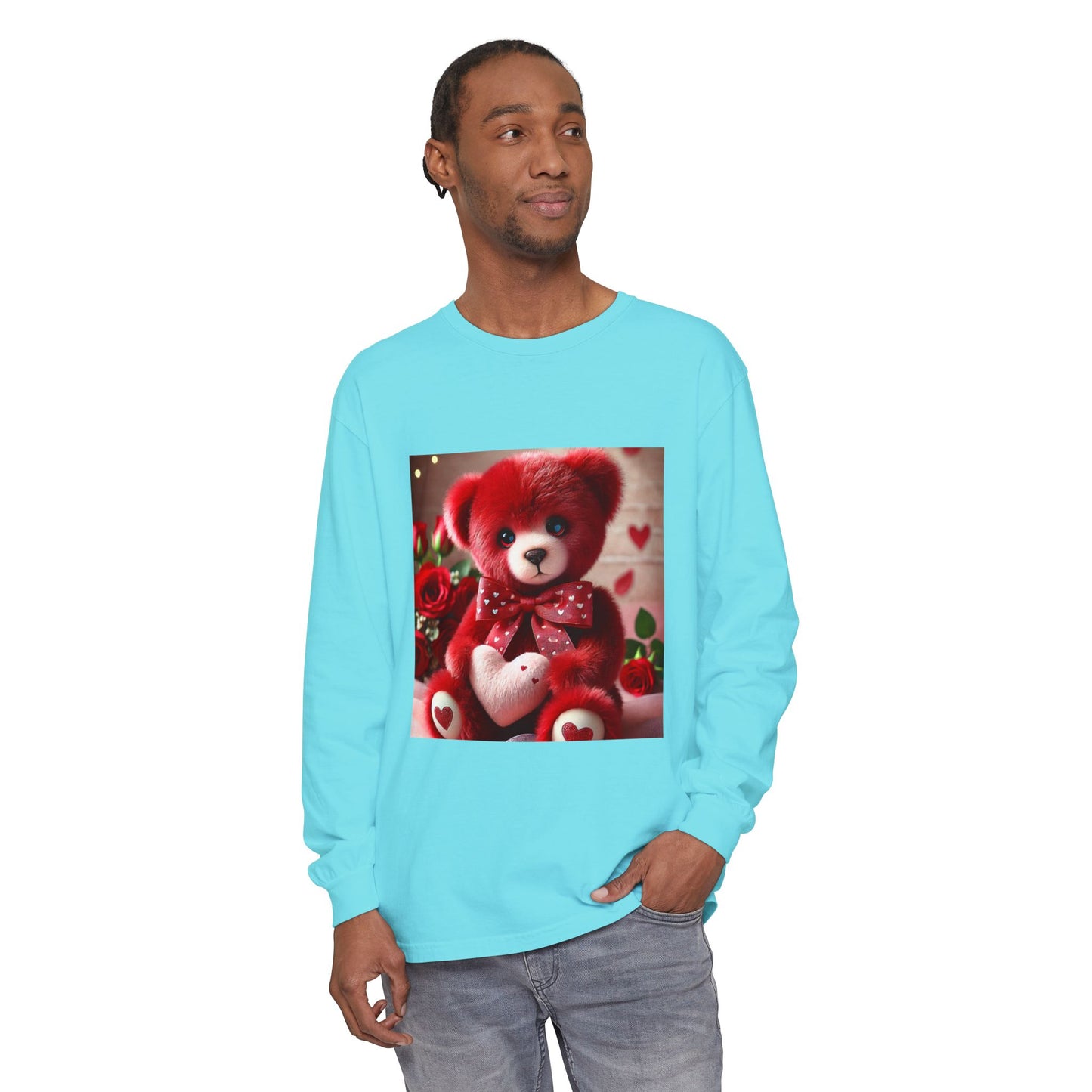 BS WETWEAR TEDDY BEAR VDAY LONG SLEEVE T-SHIRT
