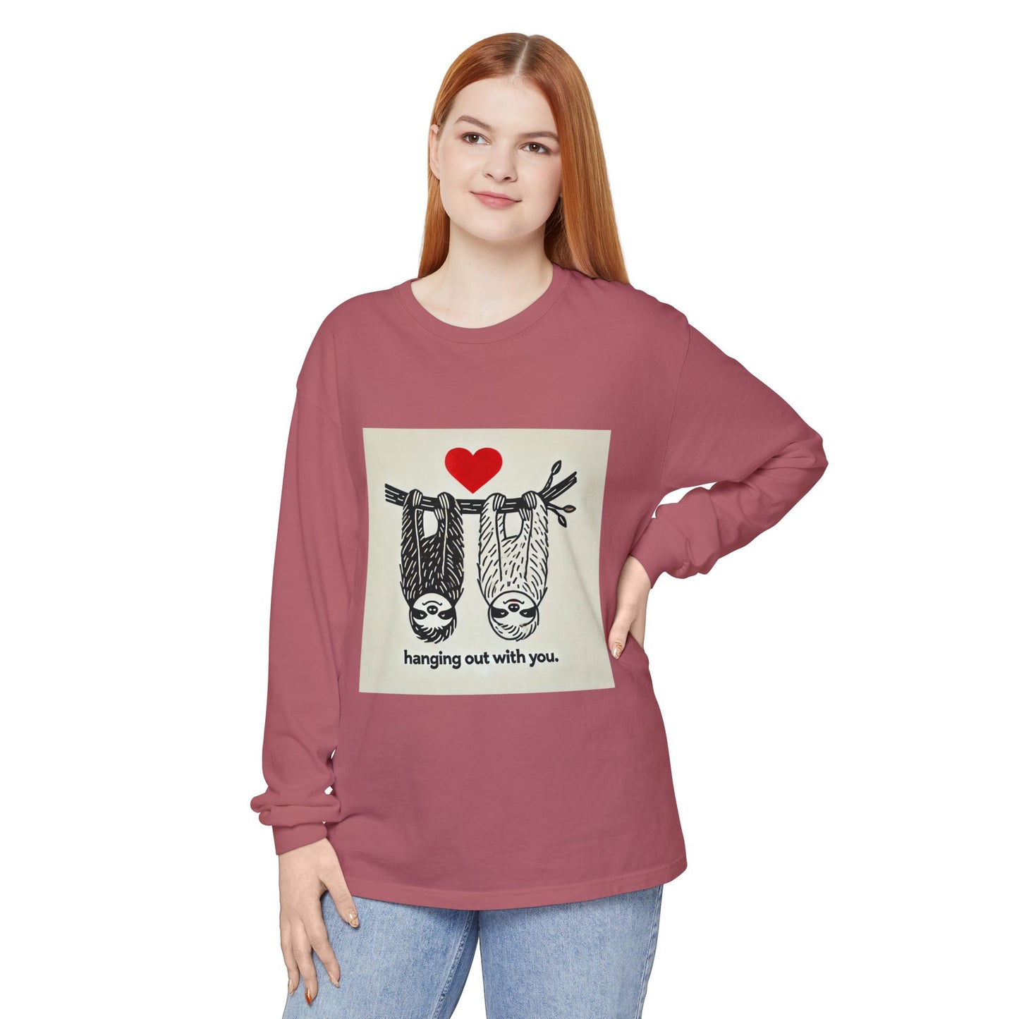 BS WETWEAR DUO SLOTH VDAY LONG SLEEVE T-SHIRT