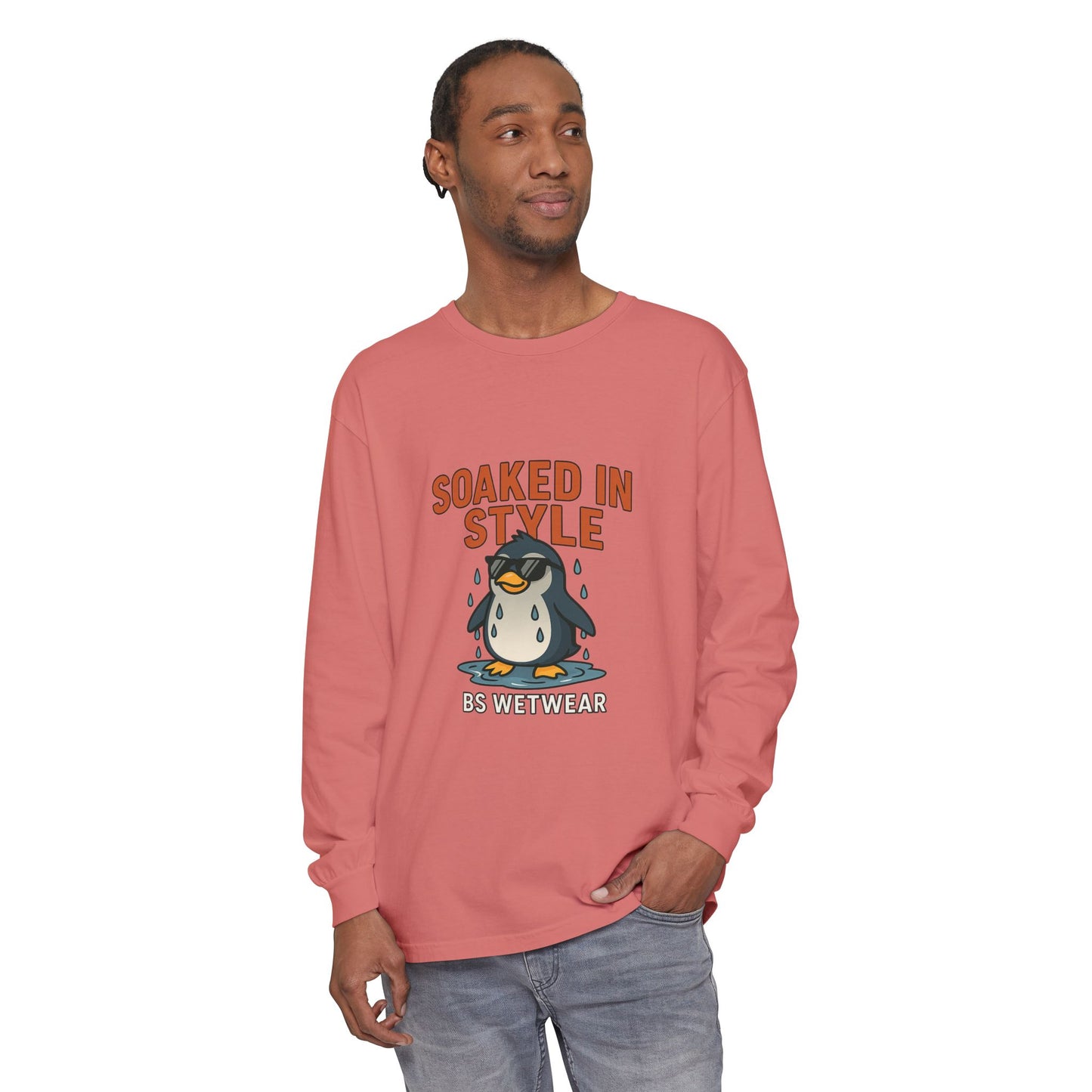BS WETWEAR SOAKED IN STYLE PENGUIN LONG SLEEVE T-SHIRT