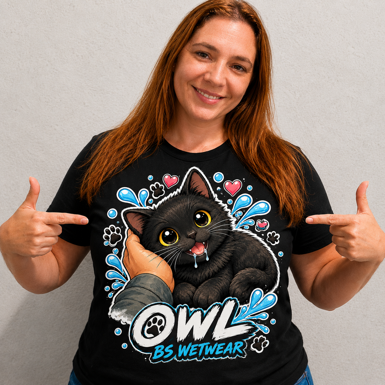 BS WETWEAR SMALL CAT BIG FEELINGS T-SHIRT