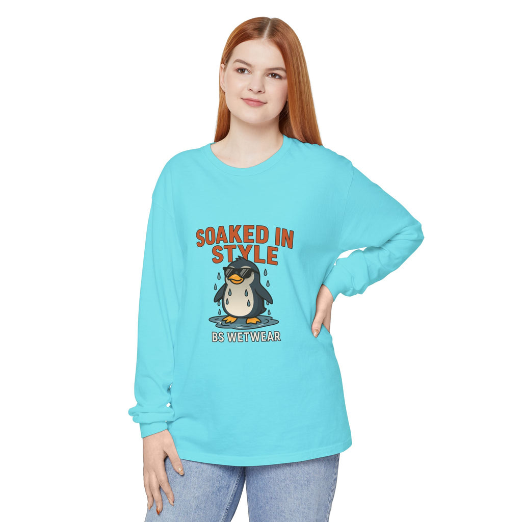 BS WETWEAR SOAKED IN STYLE PENGUIN LONG SLEEVE T-SHIRT