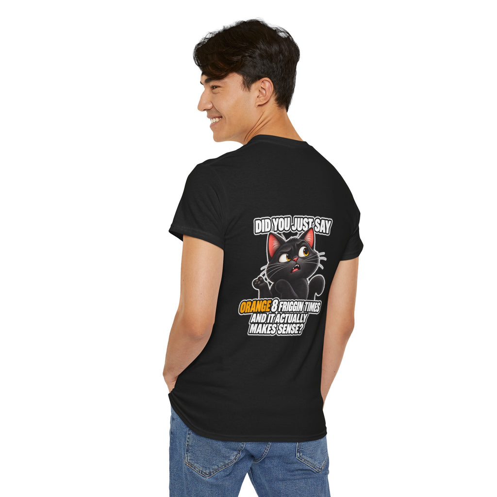 BS WETWEAR ORANGES EXPLAIN YOURSELVES CAT T-SHIRT