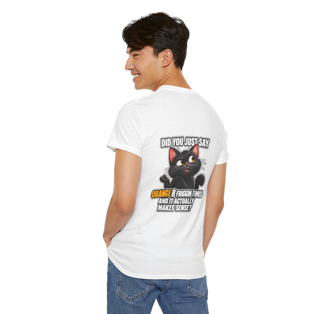 BS WETWEAR ORANGES EXPLAIN YOURSELVES CAT T-SHIRT