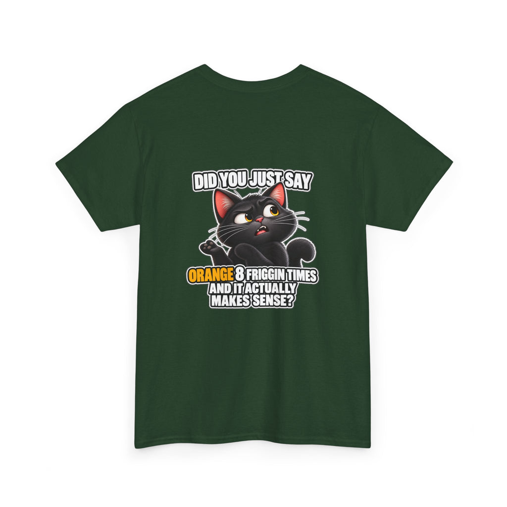 BS WETWEAR ORANGES EXPLAIN YOURSELVES CAT T-SHIRT