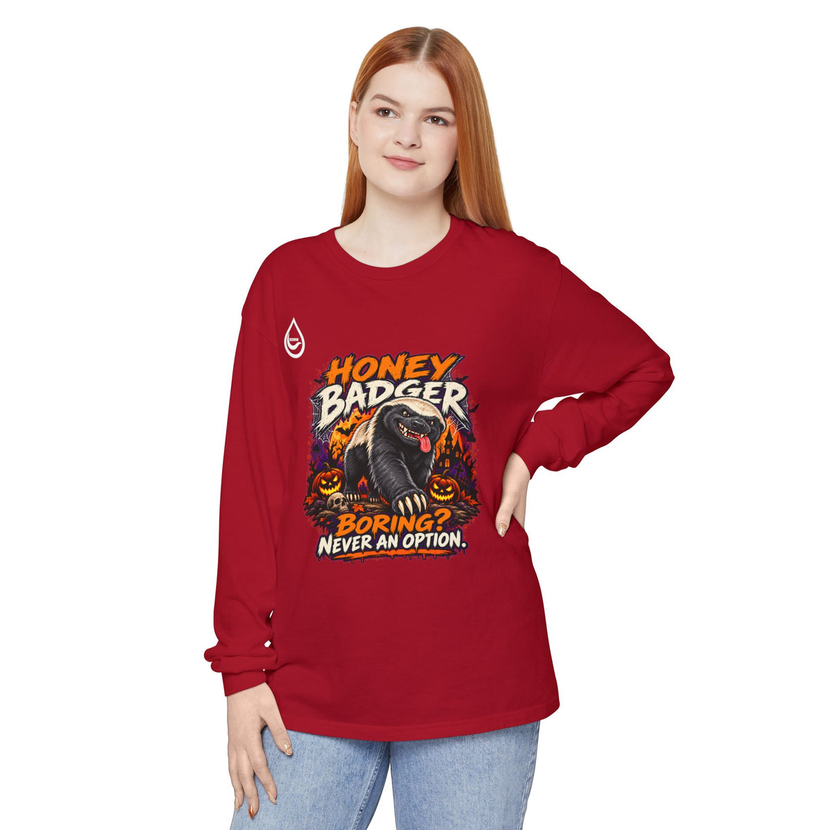 BS WETWEAR SPOOKY HONEY BADGER ATTITUDE LONG SLEEVE T-SHIRT