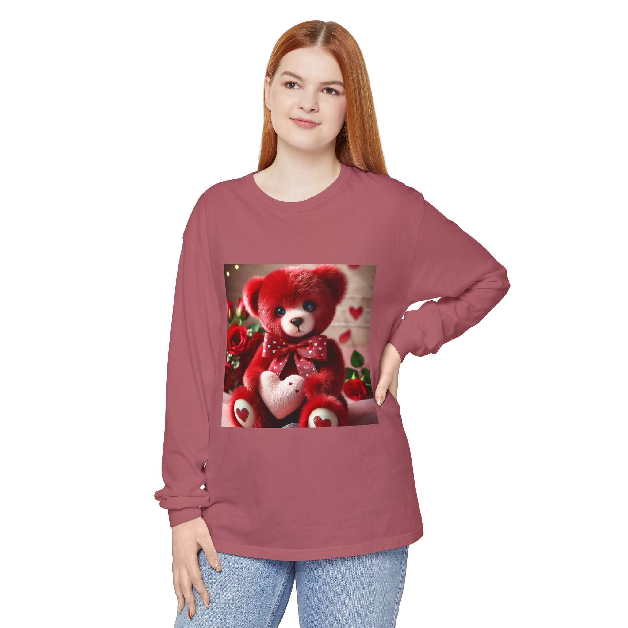 BS WETWEAR TEDDY BEAR VDAY LONG SLEEVE T-SHIRT