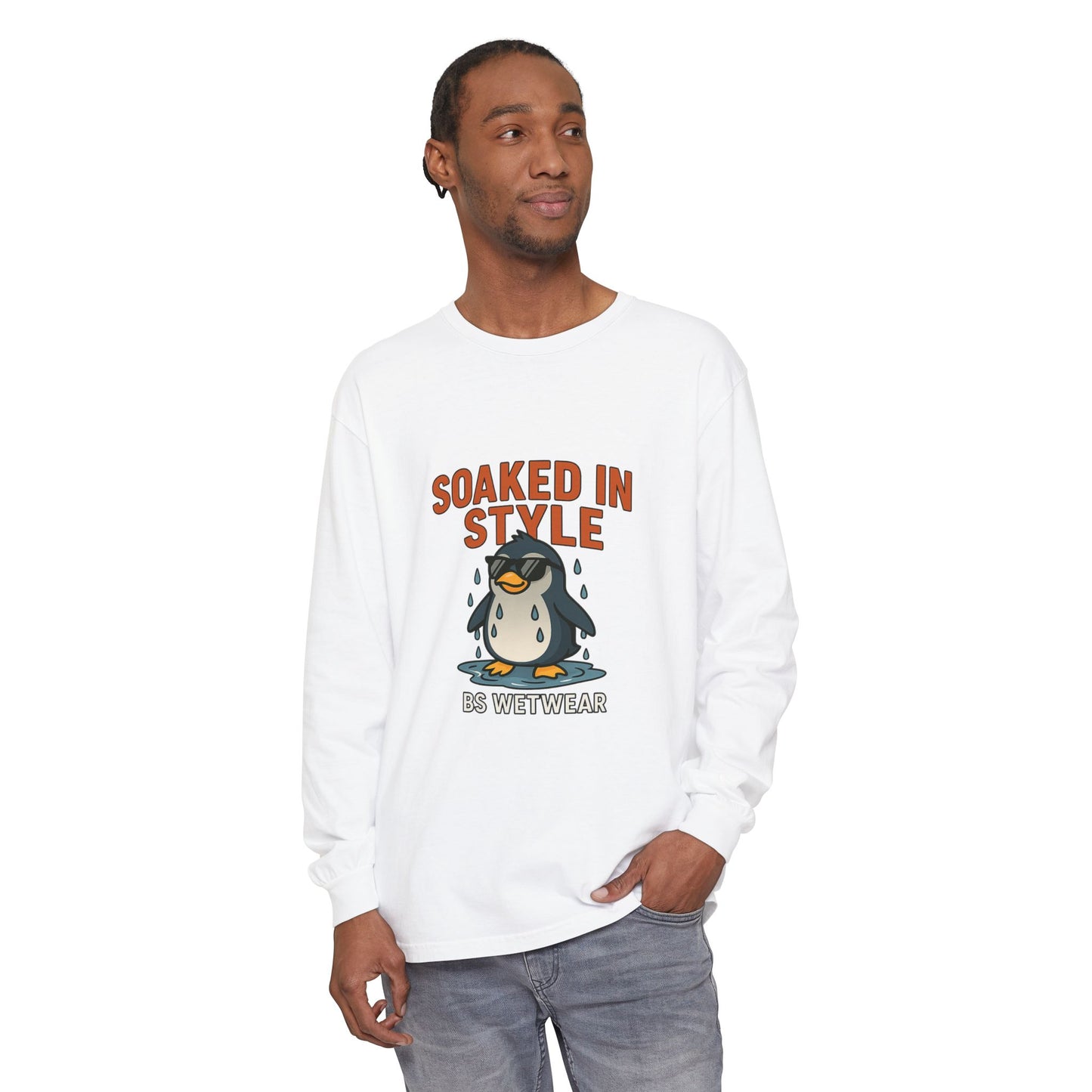 BS WETWEAR SOAKED IN STYLE PENGUIN LONG SLEEVE T-SHIRT