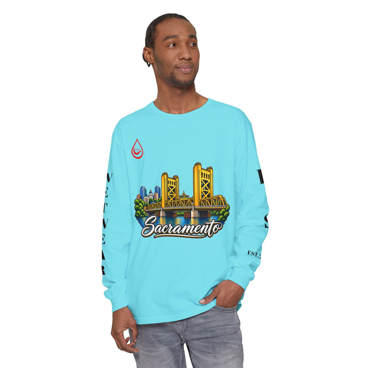 BS WETWEAR SACRAMENTO 916 CITY VIBES LONG SLEEVE T-SHIRT