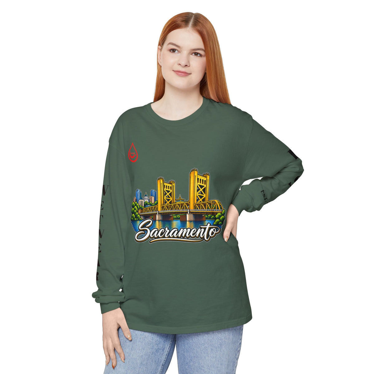 BS WETWEAR SACRAMENTO 916 CITY VIBES LONG SLEEVE T-SHIRT