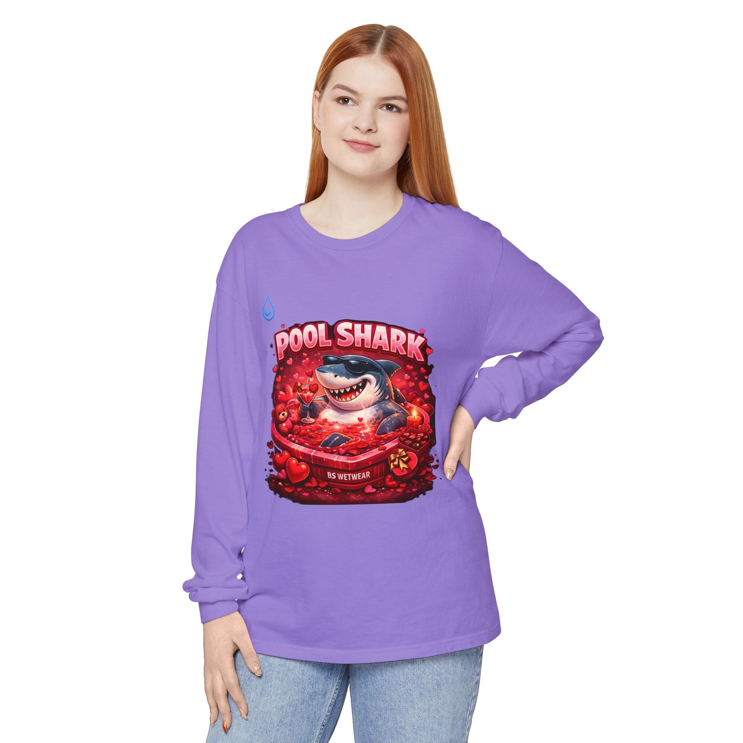 BS WETWEAR SHARK IN LOVE LONG SLEEVE T-SHIRT