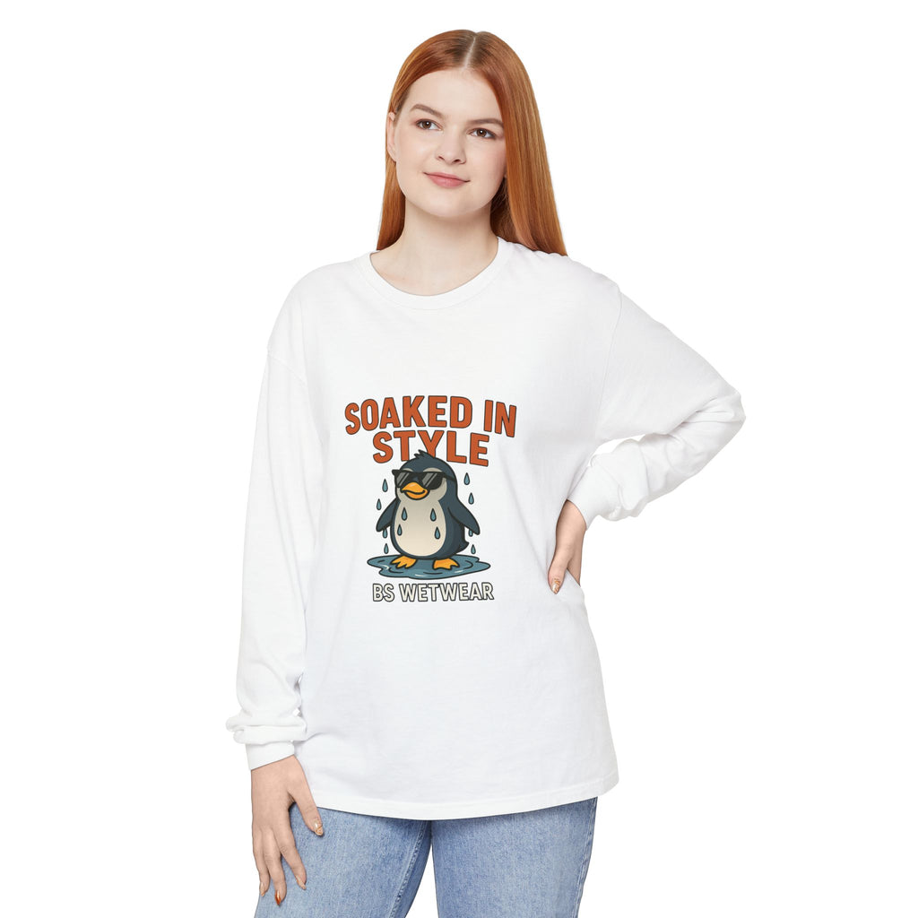 BS WETWEAR SOAKED IN STYLE PENGUIN LONG SLEEVE T-SHIRT