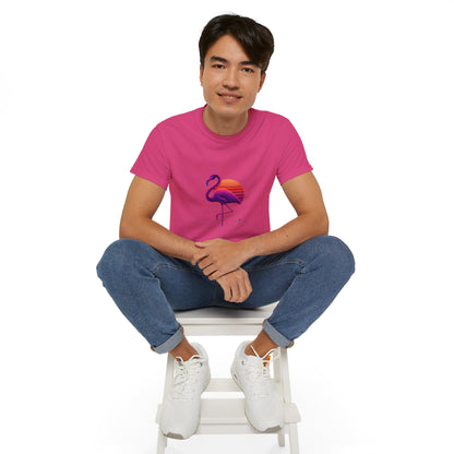 BS WETWEAR FLAMINGO'S NEON SUNSET STRUT T-SHIRT