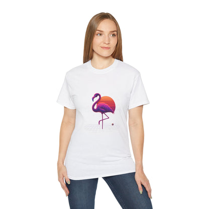 BS WETWEAR FLAMINGO'S NEON SUNSET STRUT T-SHIRT