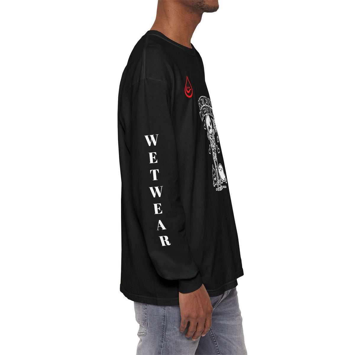 BS WETWEAR CUTE SKELETON SELF HUG HALLOWEEN LONG SLEEVE T-SHIRT