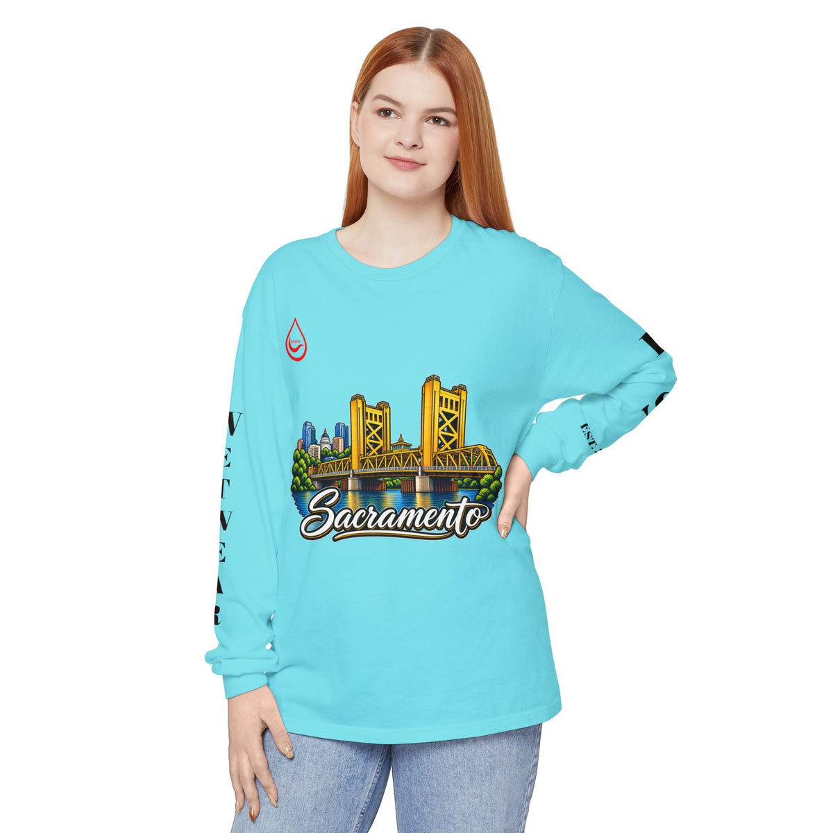 BS WETWEAR SACRAMENTO 916 CITY VIBES LONG SLEEVE T-SHIRT