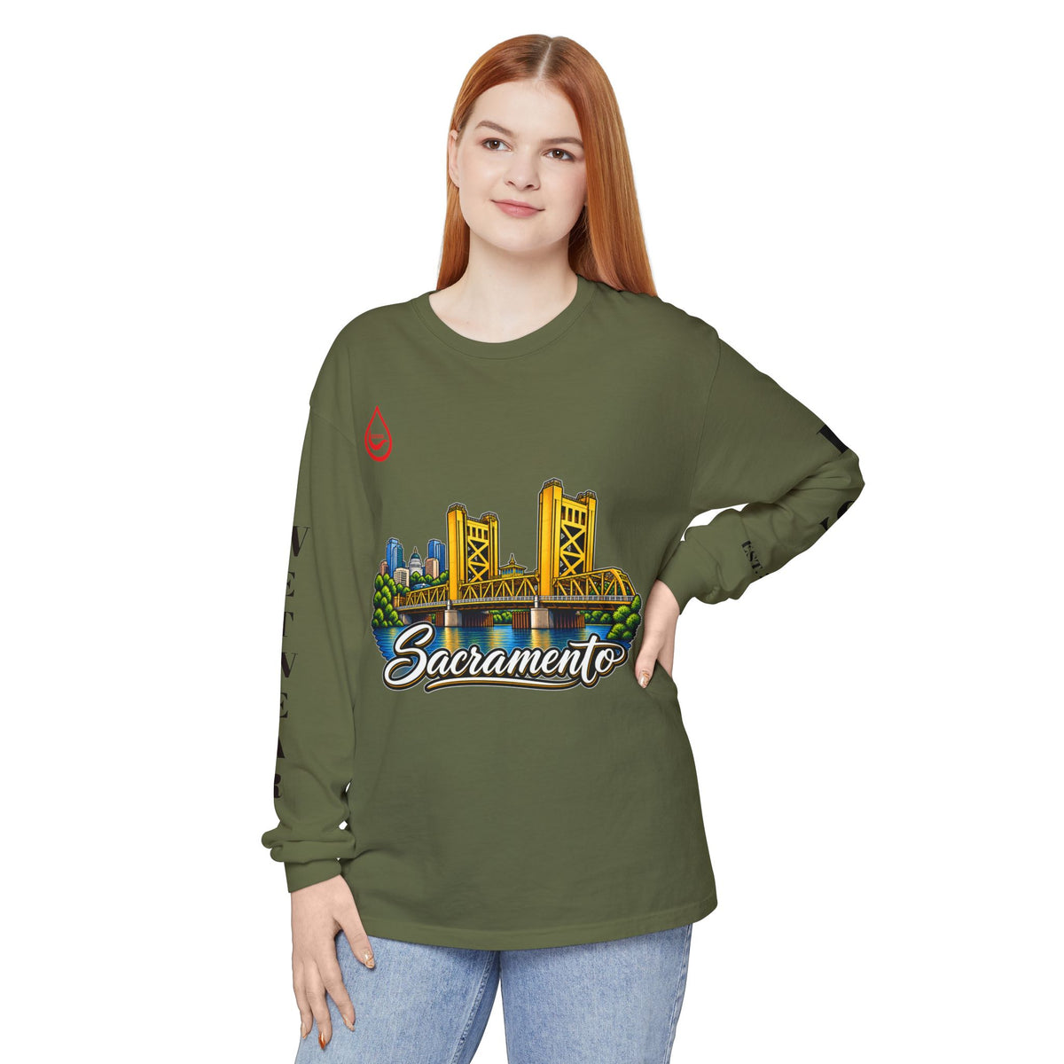 BS WETWEAR SACRAMENTO 916 CITY VIBES LONG SLEEVE T-SHIRT