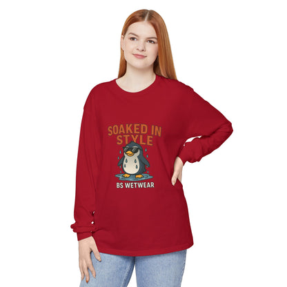 BS WETWEAR SOAKED IN STYLE PENGUIN LONG SLEEVE T-SHIRT
