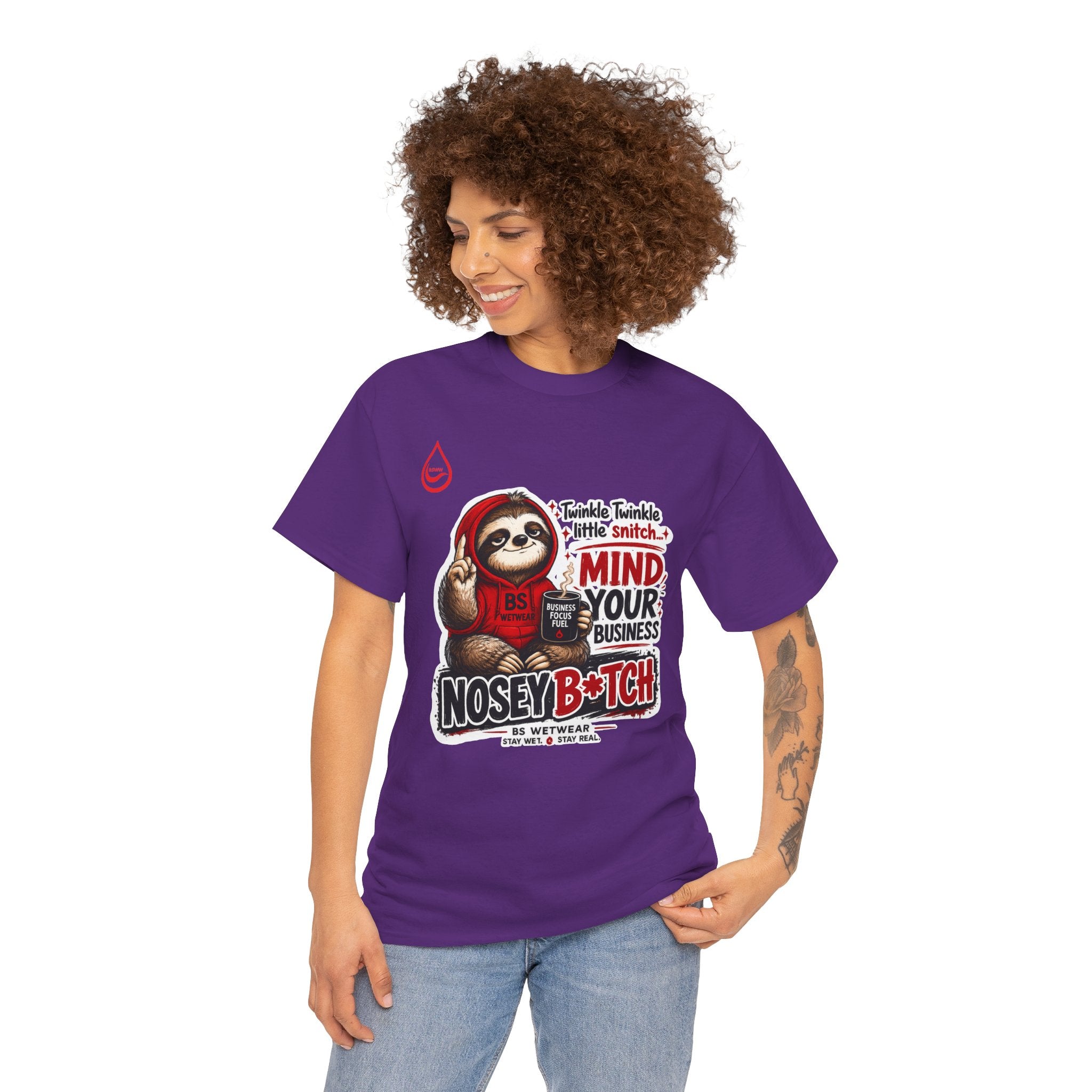 BS WETWEAR COFFEE FIRST GOSSIP NEVER T-SHIRT