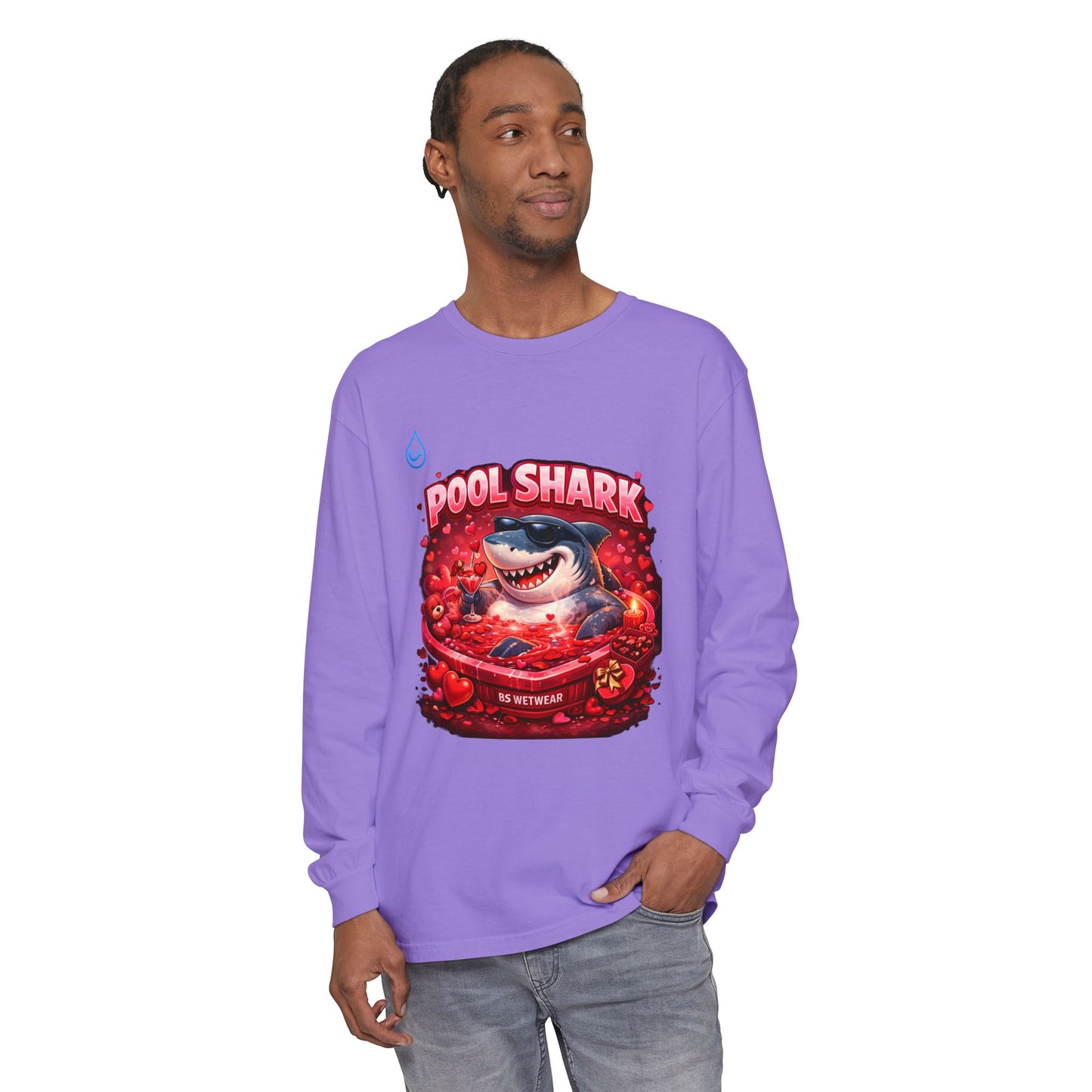 BS WETWEAR SHARK IN LOVE LONG SLEEVE T-SHIRT