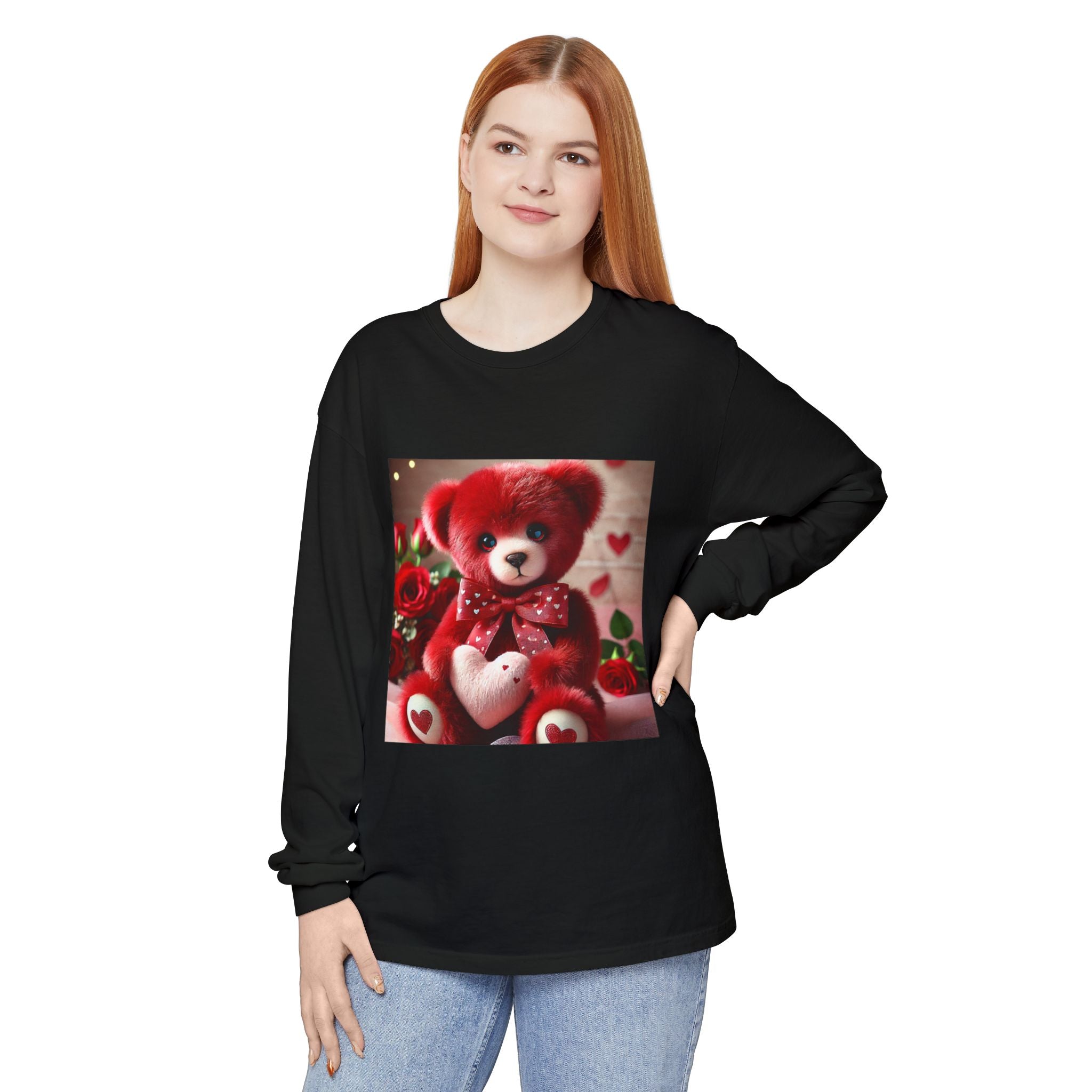 BS WETWEAR TEDDY BEAR VDAY LONG SLEEVE T-SHIRT