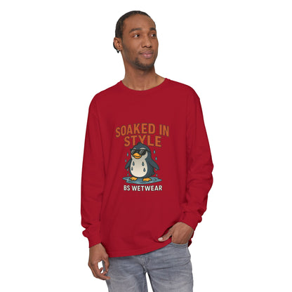 BS WETWEAR SOAKED IN STYLE PENGUIN LONG SLEEVE T-SHIRT