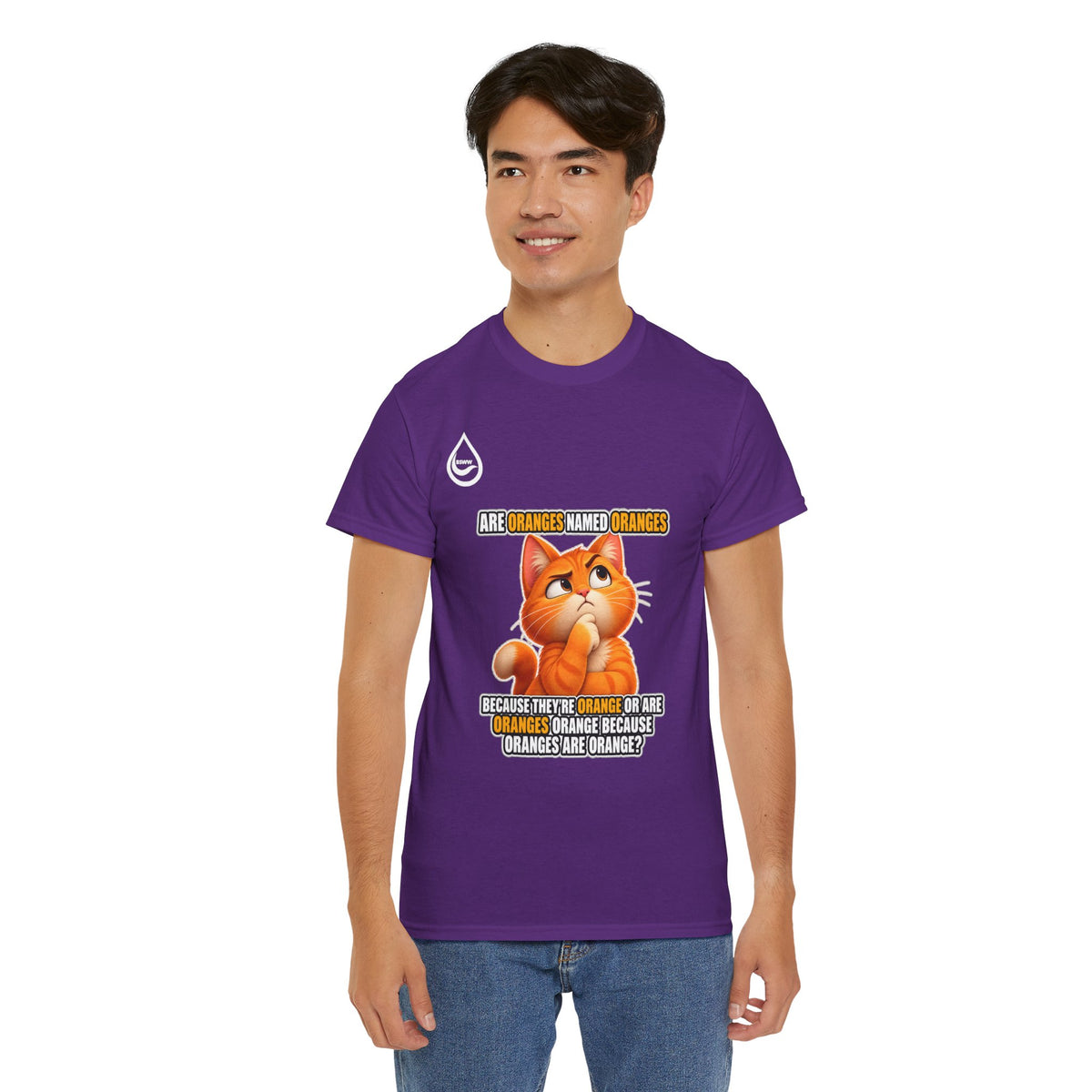 BS WETWEAR ORANGES EXPLAIN YOURSELVES CAT T-SHIRT