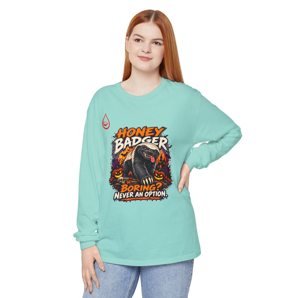 BS WETWEAR SPOOKY HONEY BADGER ATTITUDE LONG SLEEVE T-SHIRT