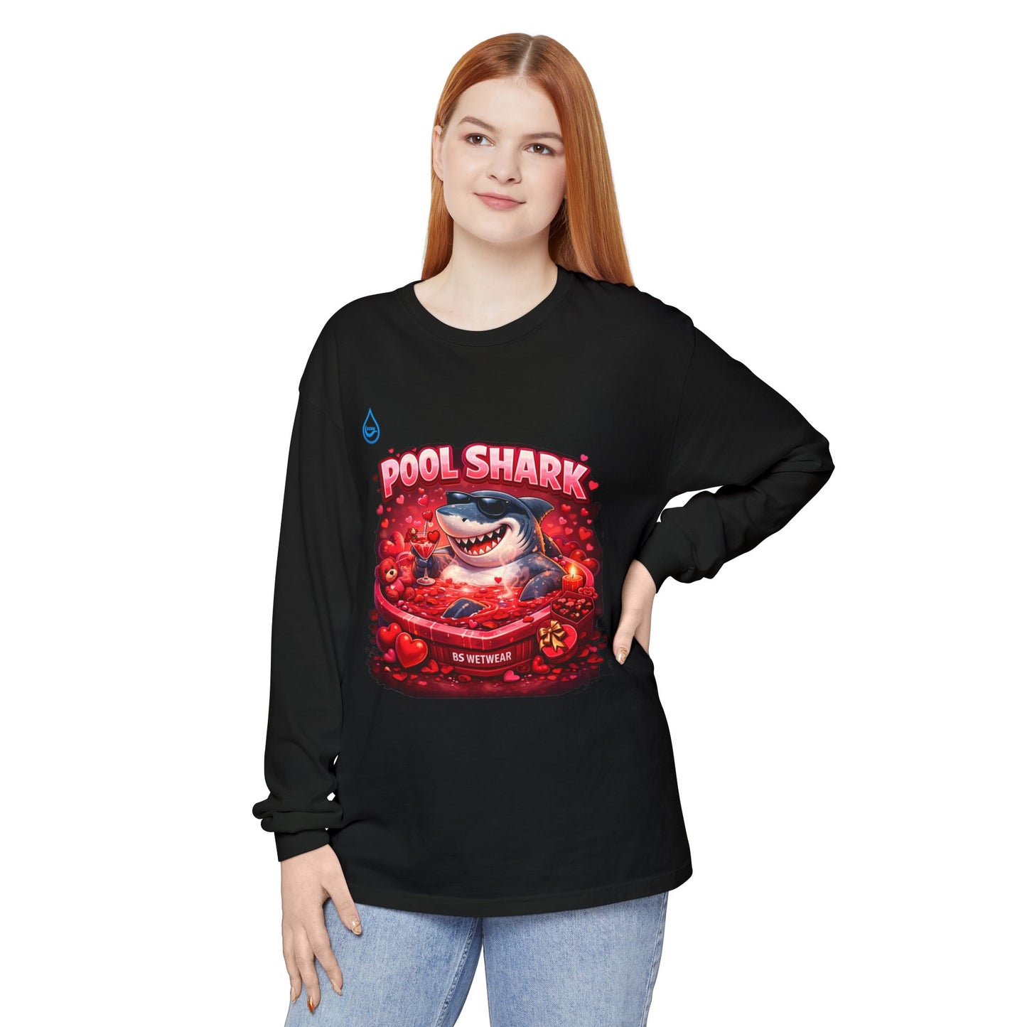 BS WETWEAR SHARK IN LOVE LONG SLEEVE T-SHIRT