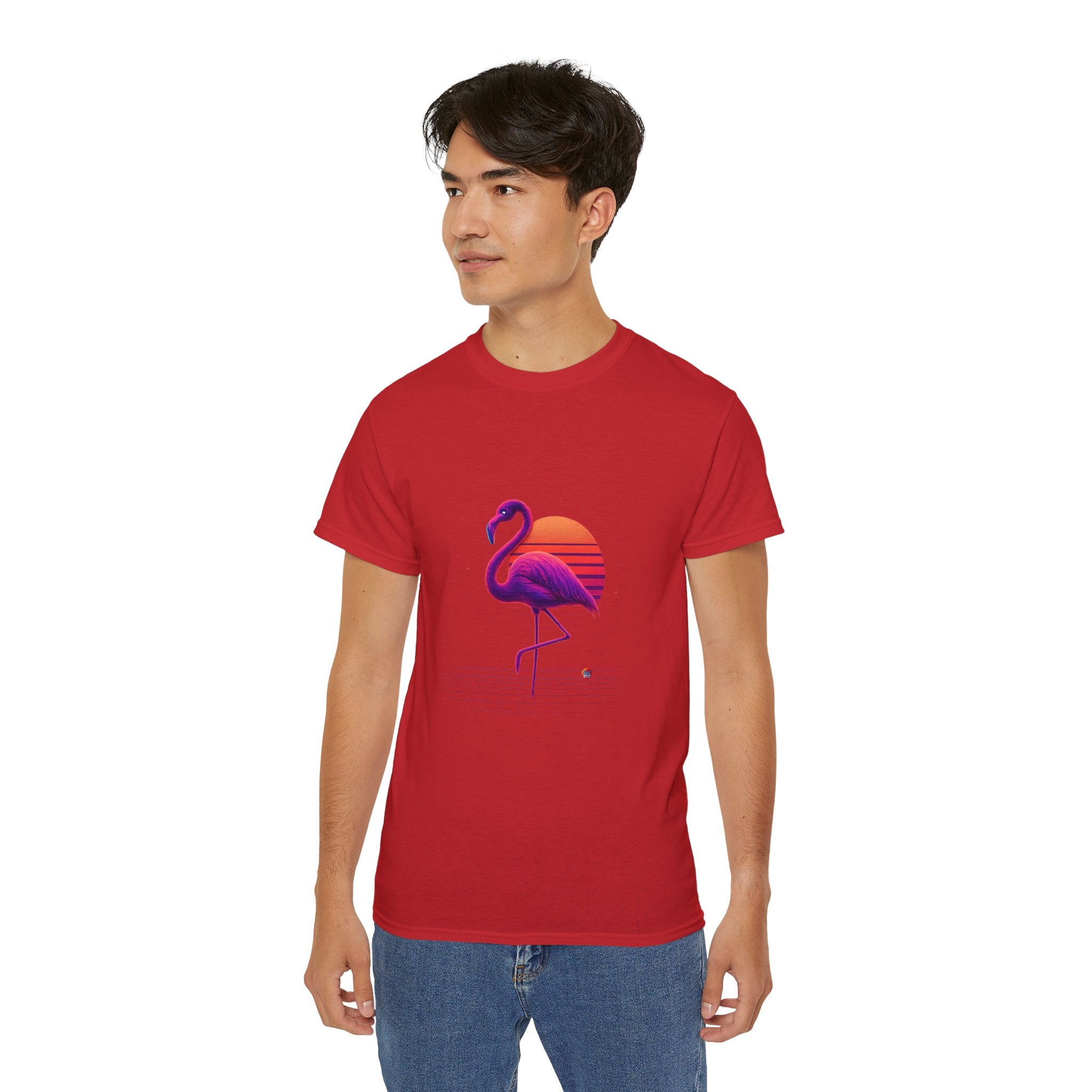 BS WETWEAR FLAMINGO'S NEON SUNSET STRUT T-SHIRT