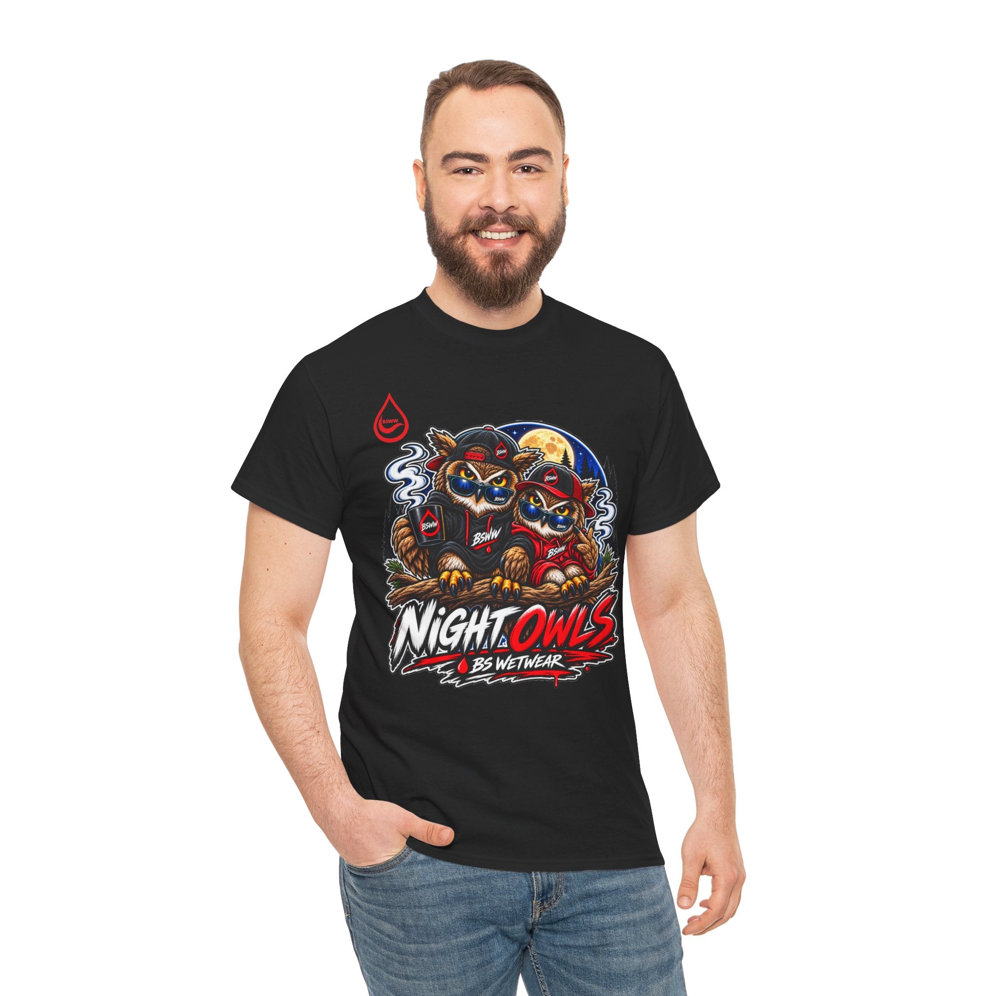 BS WETWEAR AFTER HOURS OWL CREW T-SHIRT