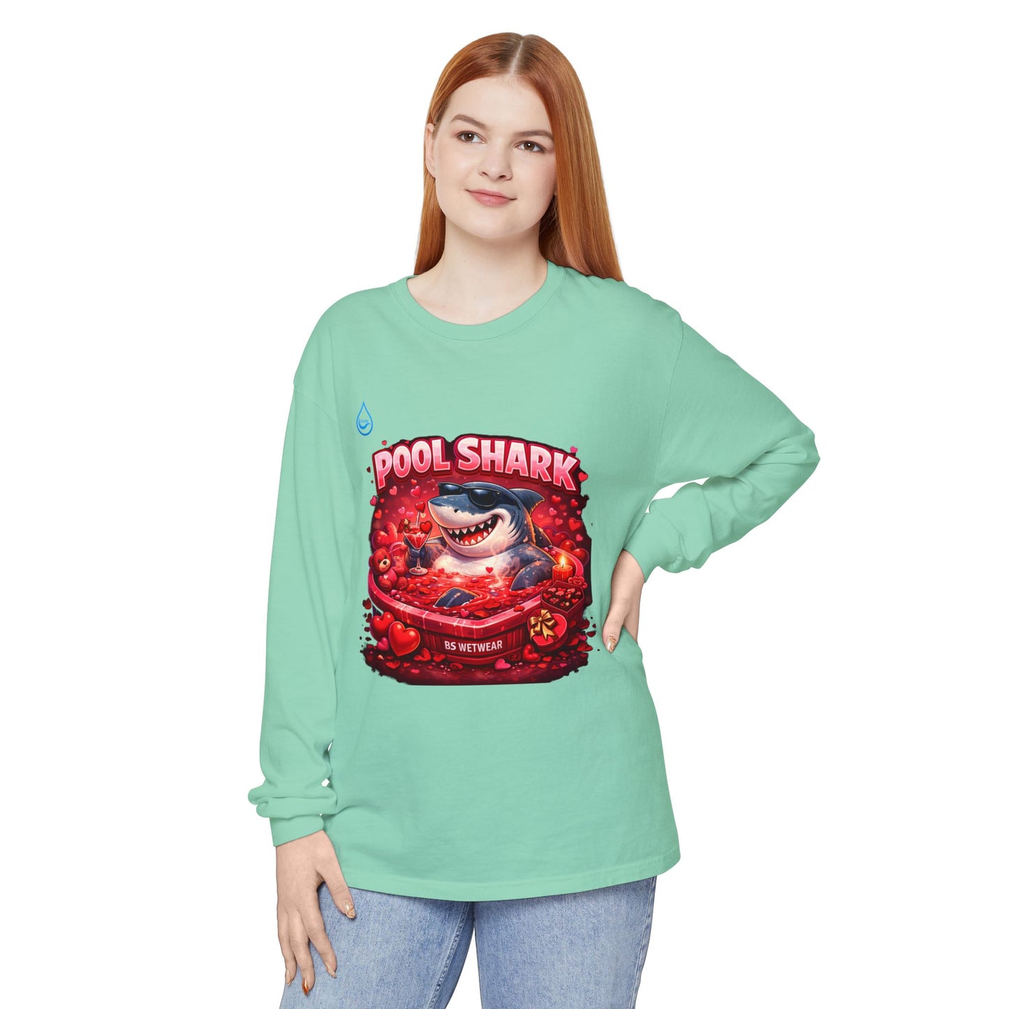 BS WETWEAR SHARK IN LOVE LONG SLEEVE T-SHIRT